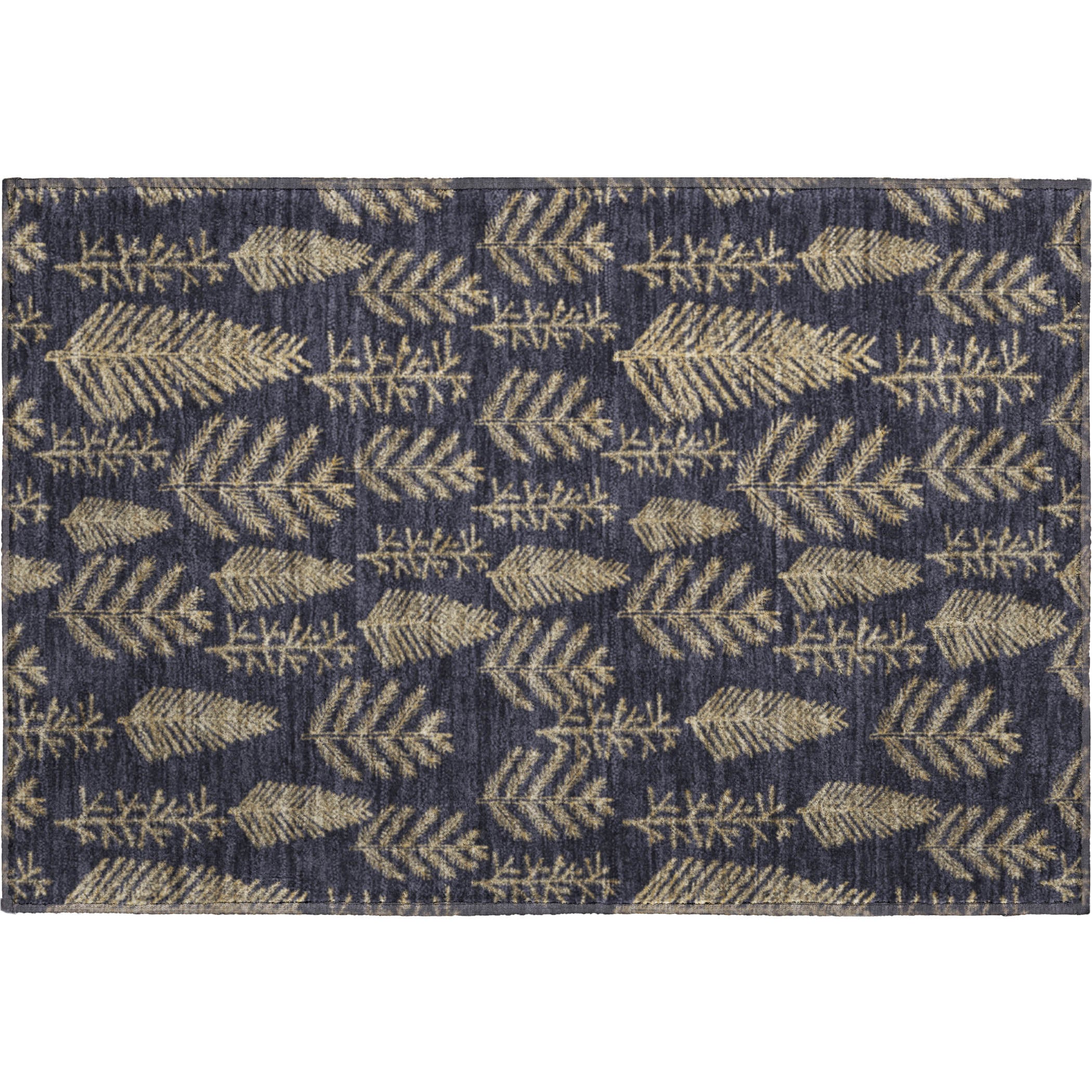 Lima Machine Washable Transitional Black Rug 1'8" x 2'6" #shape_Rectangle