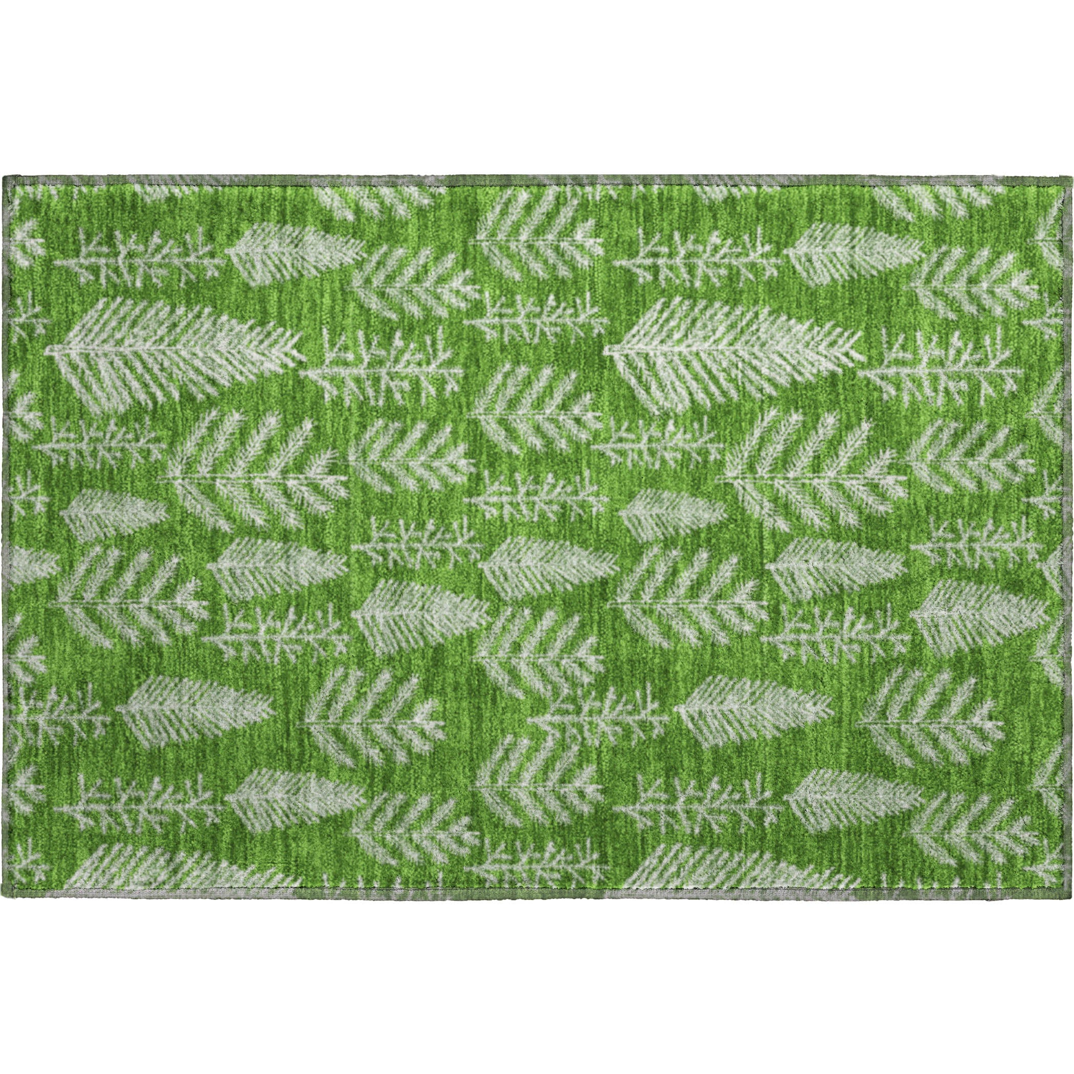 Lima Machine Washable Transitional Green Rug 1'8" x 2'6" #shape_Rectangle
