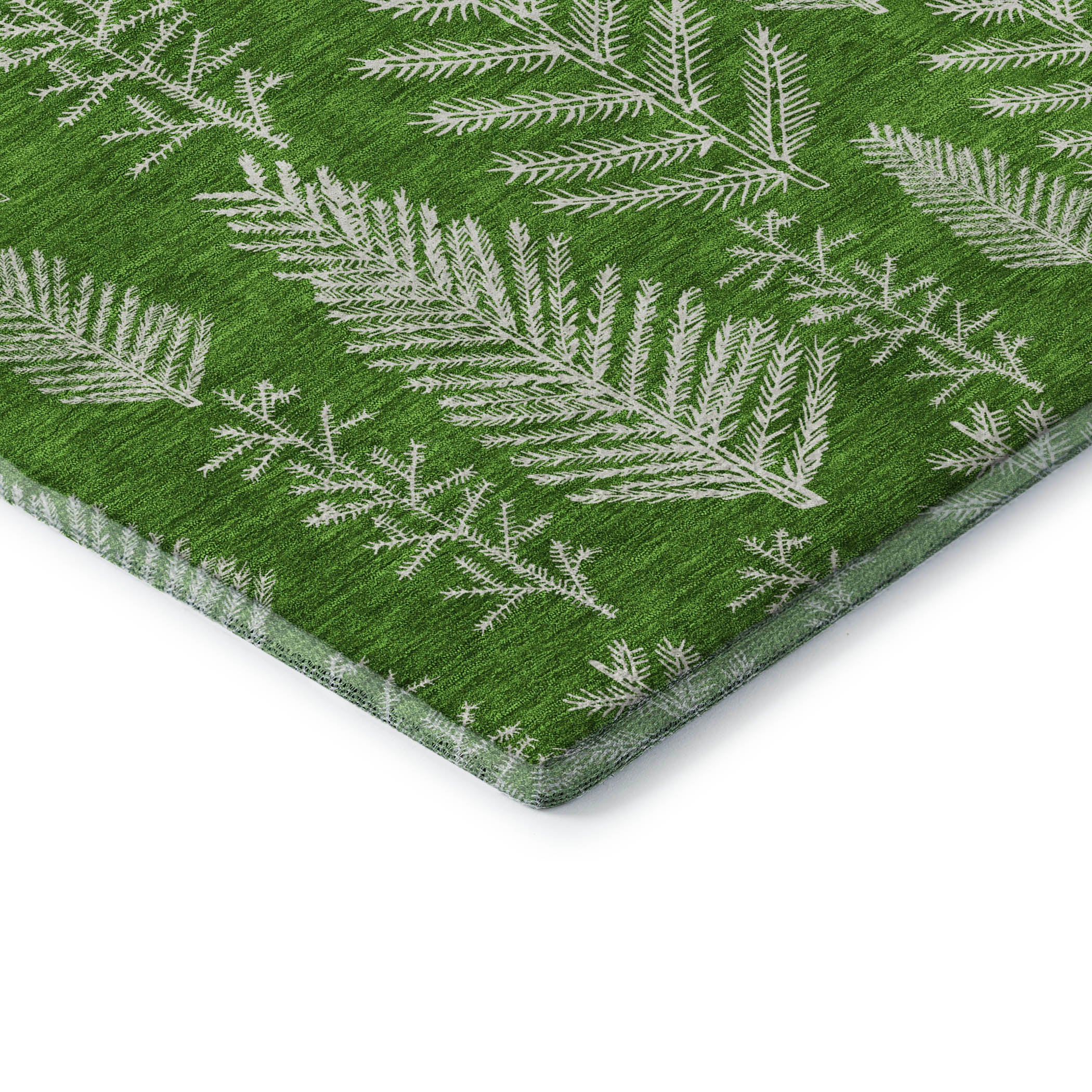 Lima Machine Washable Transitional Green Rug 1'8" x 2'6" #shape_Rectangle