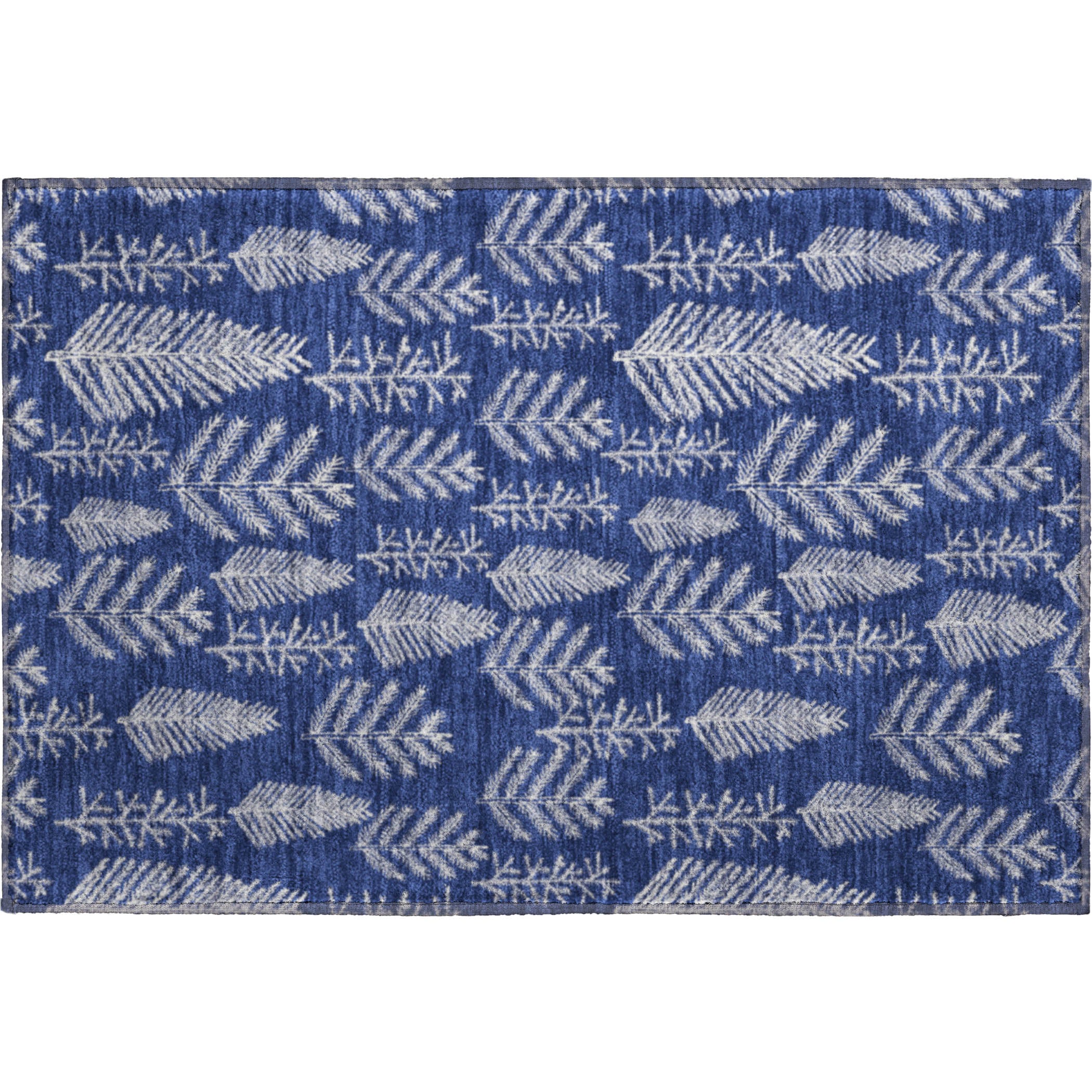 Lima Machine Washable Transitional Navy Blue Rug 1'8" x 2'6" #shape_Rectangle
