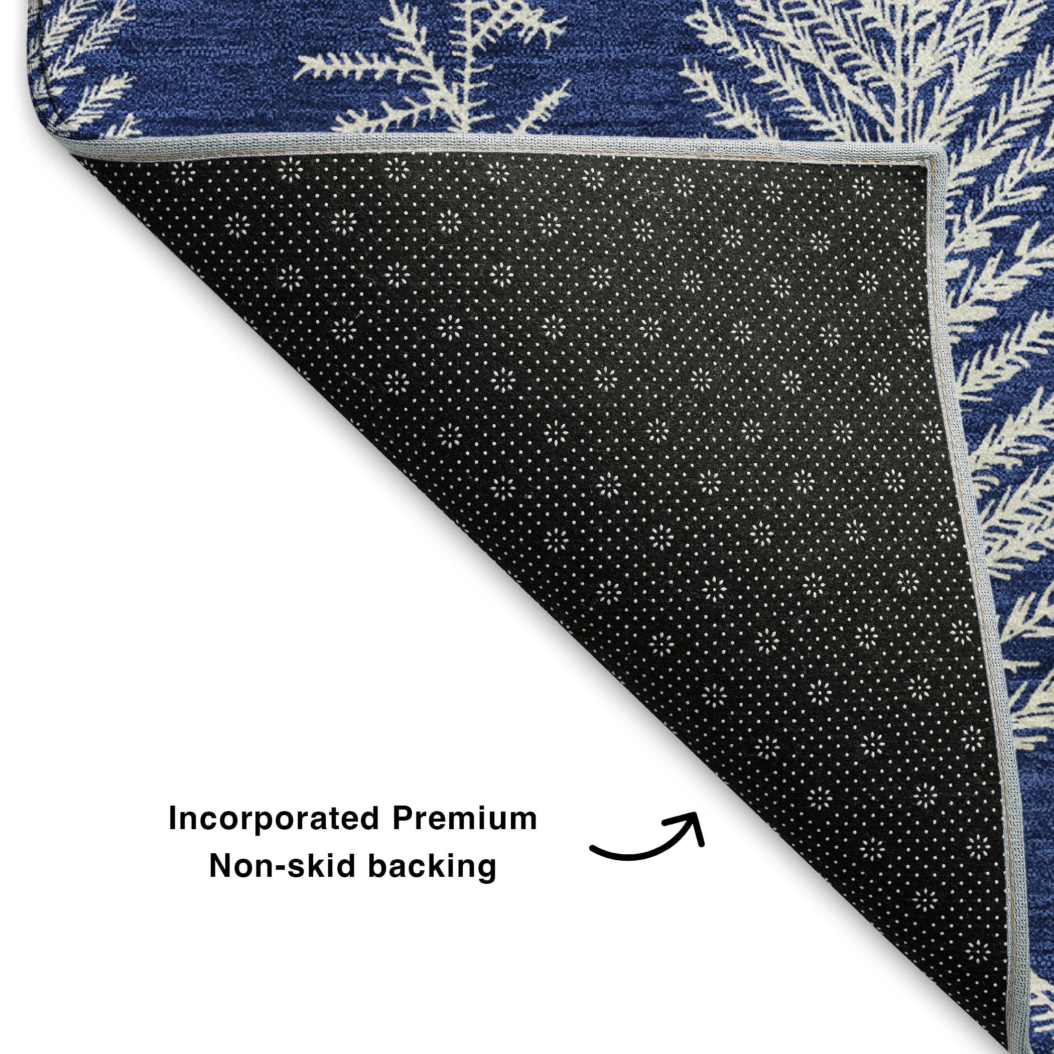 Lima Machine Washable Transitional Navy Blue Rug 1'8" x 2'6" #shape_Rectangle