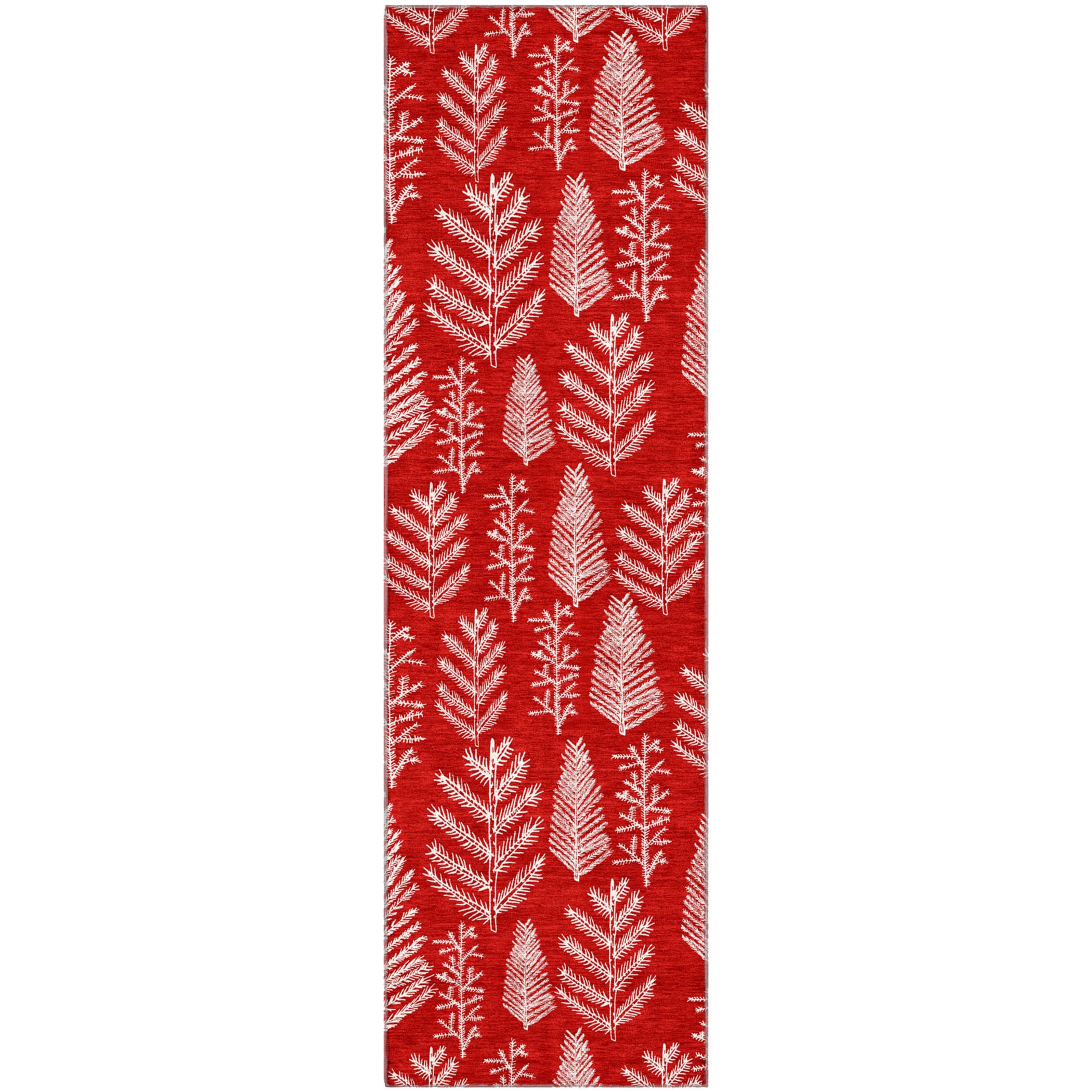 Lima Machine Washable Transitional Red Rug 2'3" x 7'6" #shape_Runner
