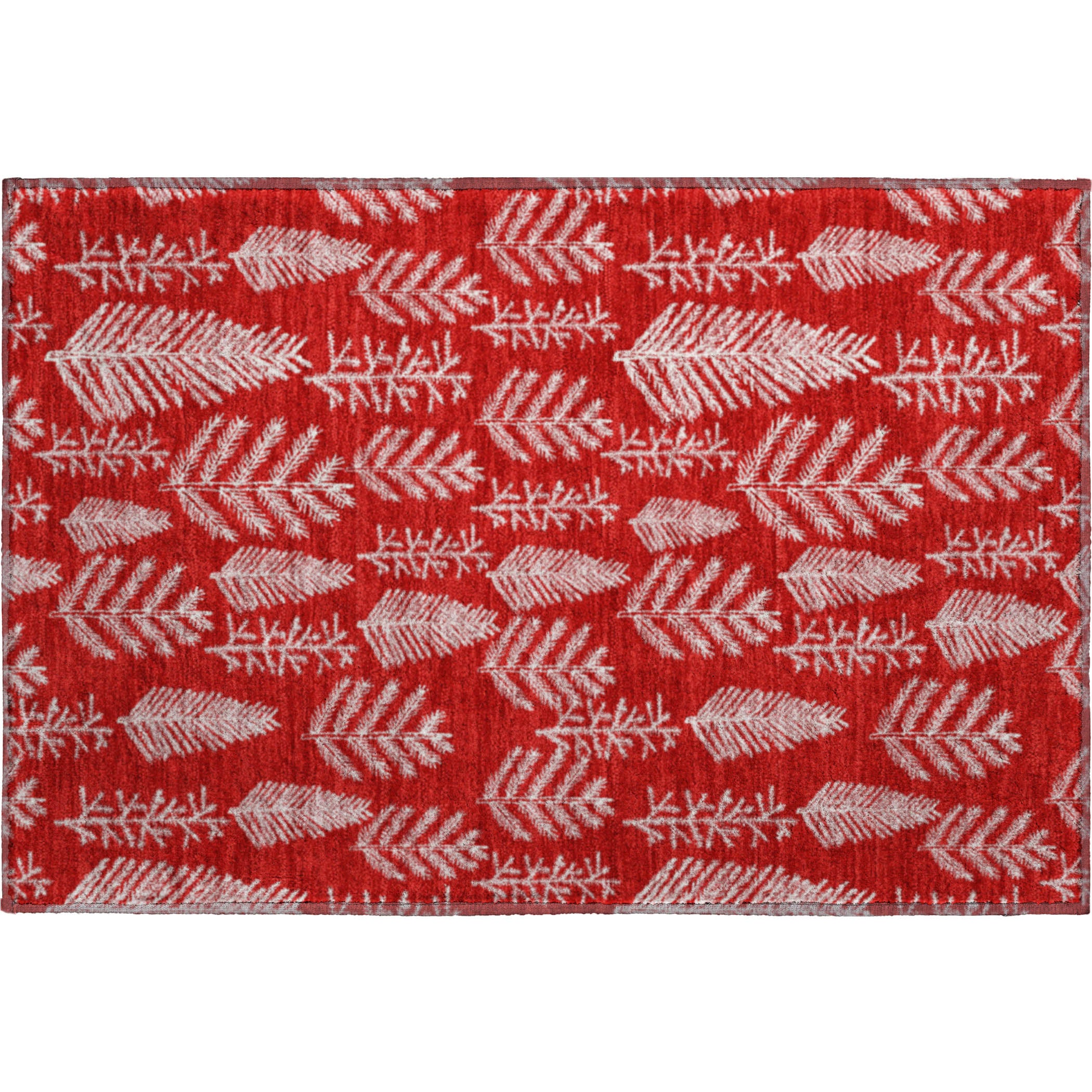 Lima Machine Washable Transitional Red Rug 1'8" x 2'6" #shape_Rectangle