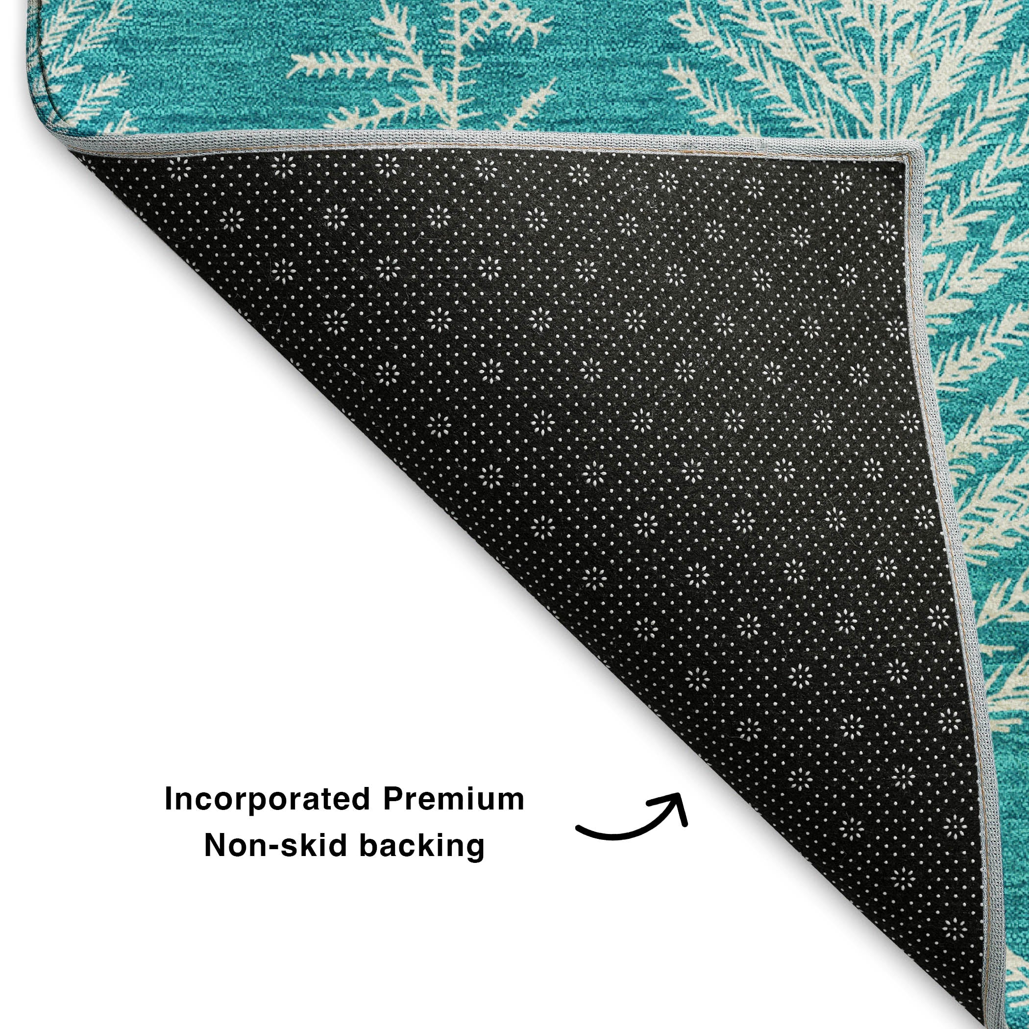Lima Machine Washable Transitional Teal Rug 1'8" x 2'6" #shape_Rectangle