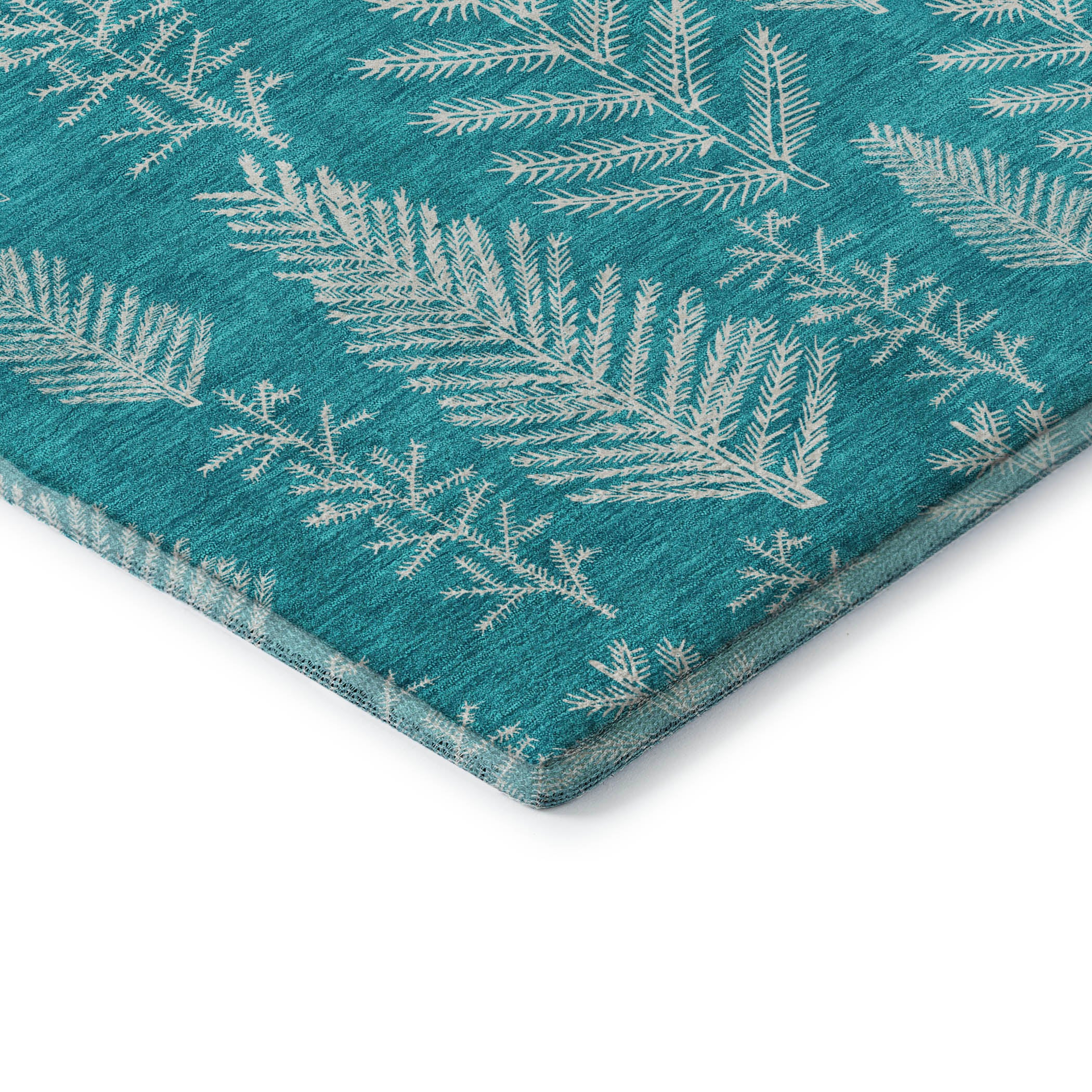 Lima Machine Washable Transitional Teal Rug 1'8" x 2'6" #shape_Rectangle