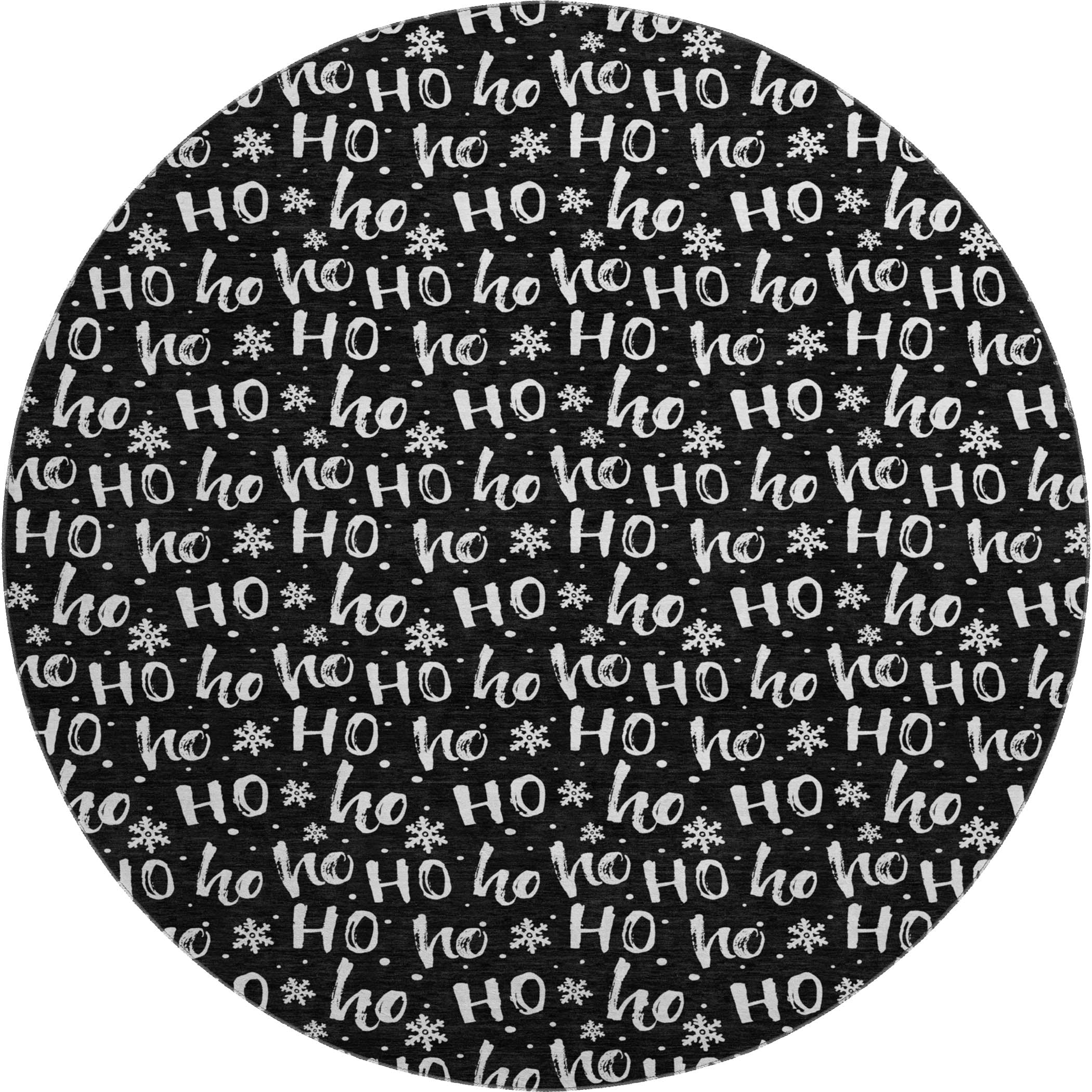 Queenstown Machine Washable Transitional Black Rug 8' x 8' #shape_Round