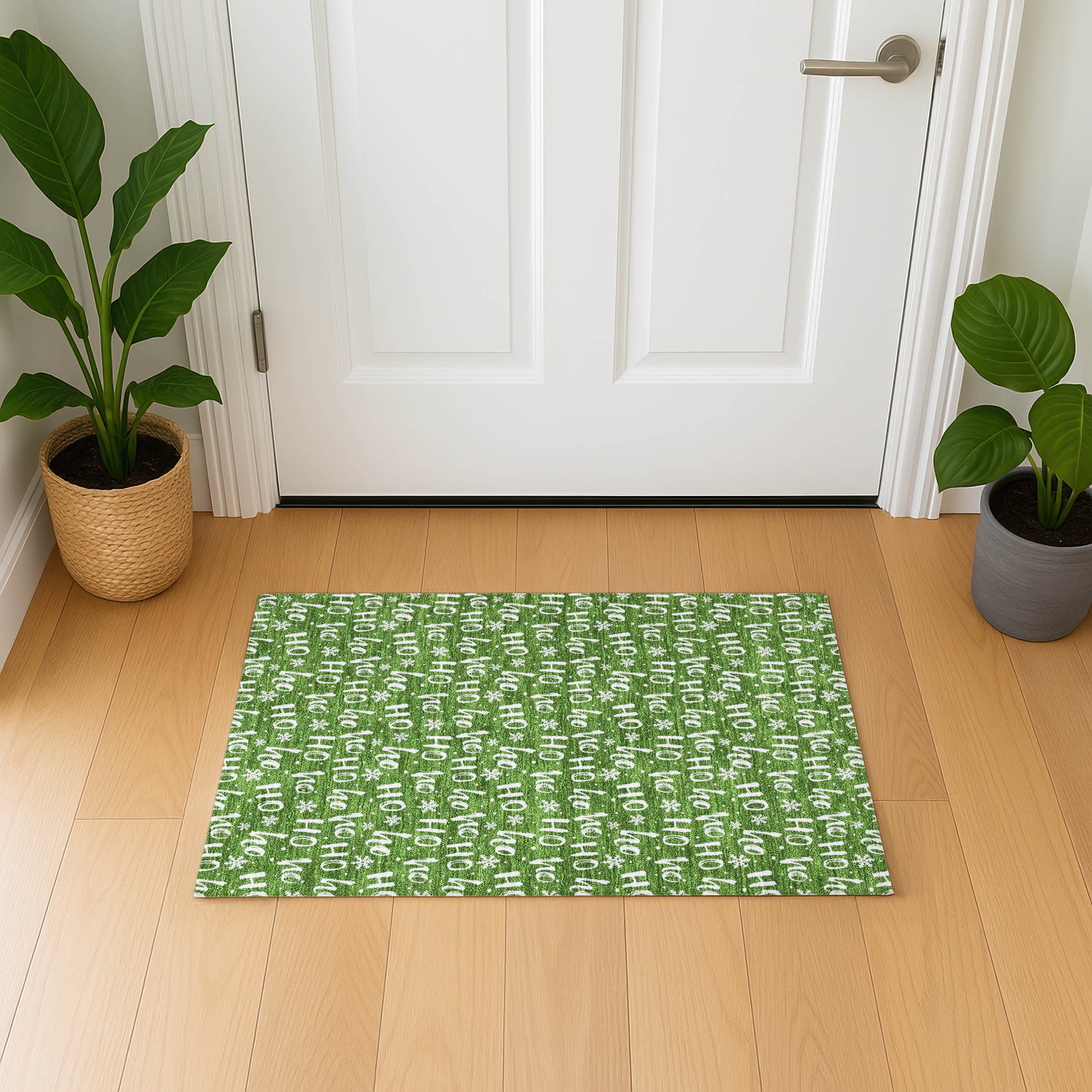Queenstown Machine Washable Transitional Green Rug 1'8" x 2'6" #shape_Rectangle