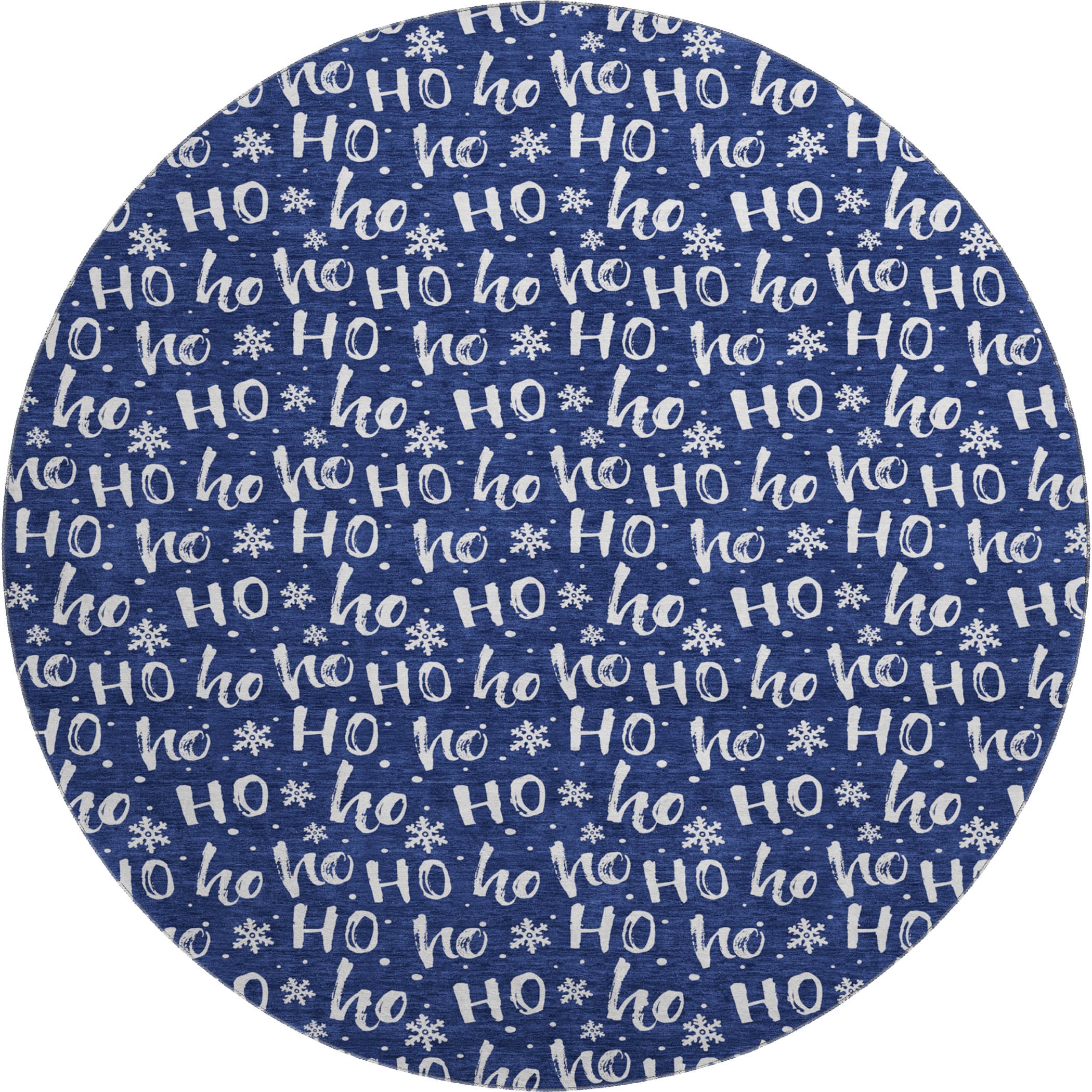 Queenstown Machine Washable Transitional Navy Blue Rug 8' x 8' #shape_Round