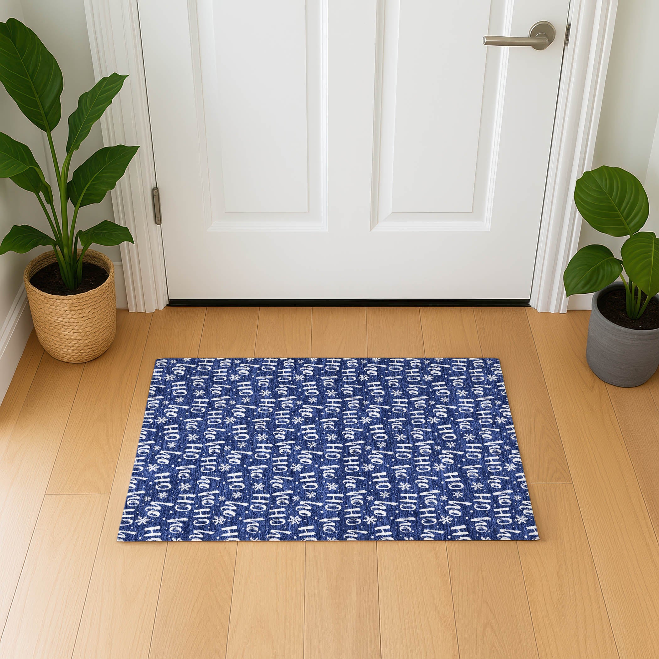 Queenstown Machine Washable Transitional Navy Blue Rug 1'8" x 2'6" #shape_Rectangle