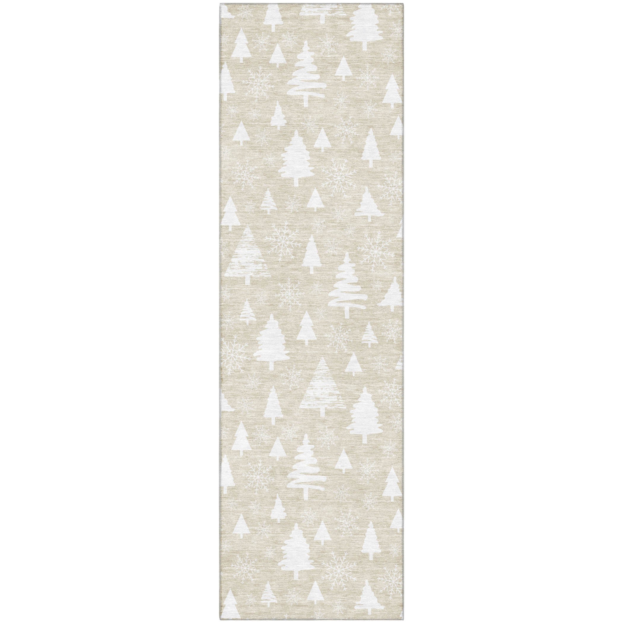 Baku Machine Washable Transitional Beige Brown Rug 2'3" x 7'6" #shape_Runner