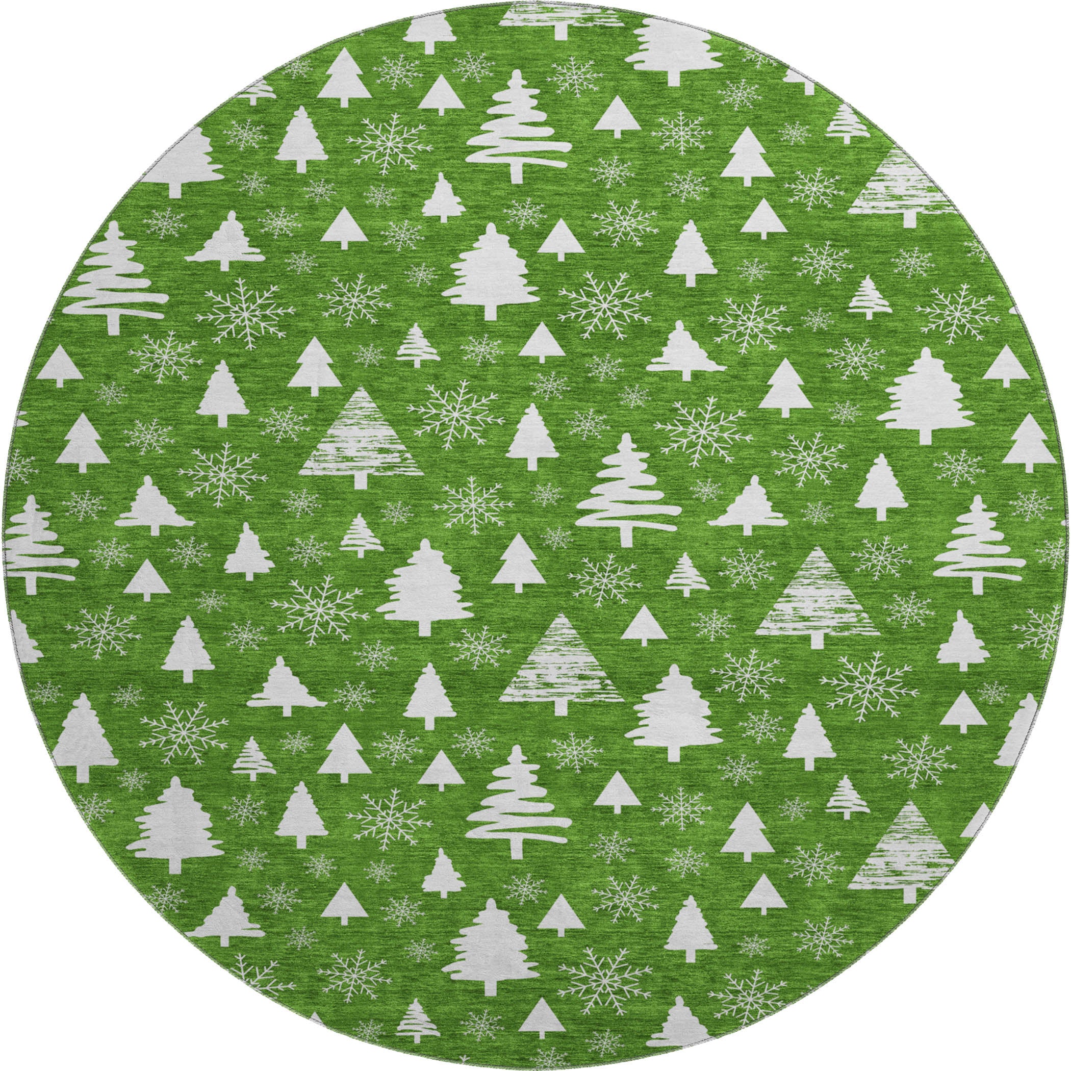 Baku Machine Washable Transitional Emerald Green Rug 8' x 8' #shape_Round