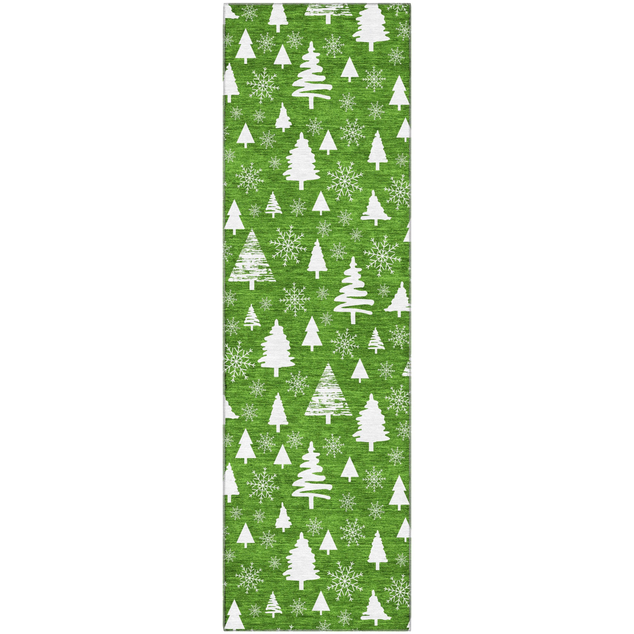 Baku Machine Washable Transitional Emerald Green Rug 2'3" x 7'6" #shape_Runner