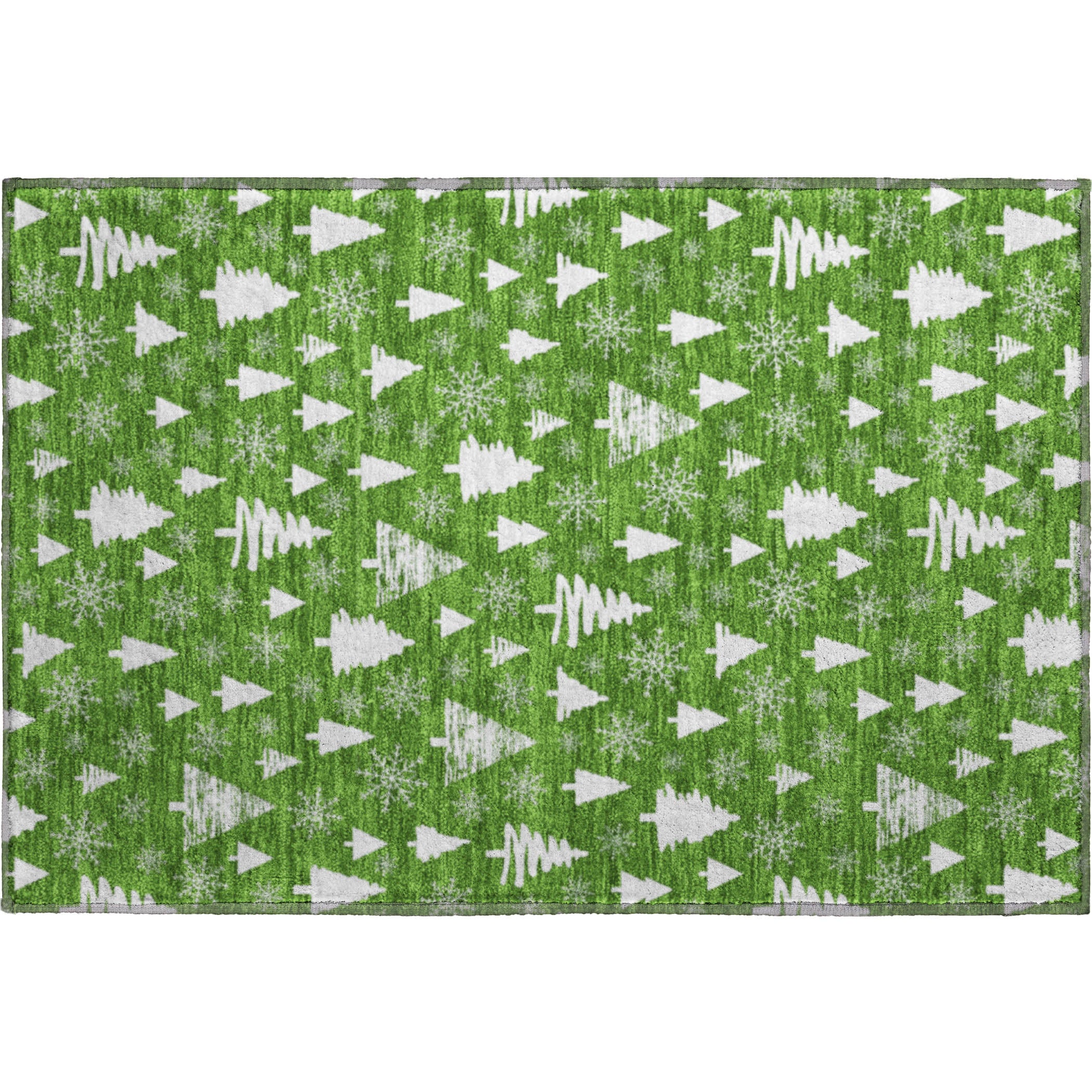 Baku Machine Washable Transitional Emerald Green Rug 1'8" x 2'6" #shape_Rectangle