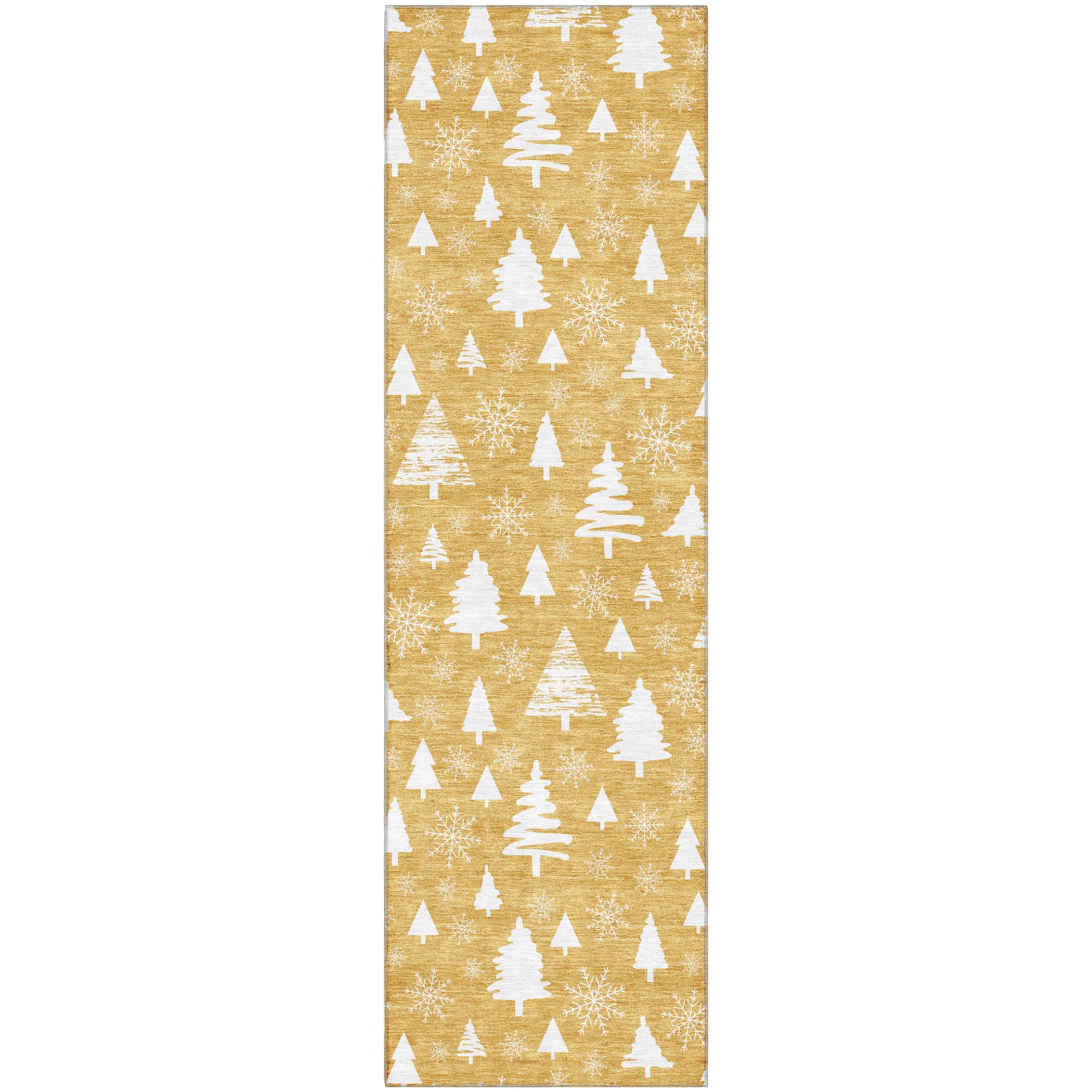 Baku Machine Washable Transitional Gold Rug 2'3" x 7'6" #shape_Runner