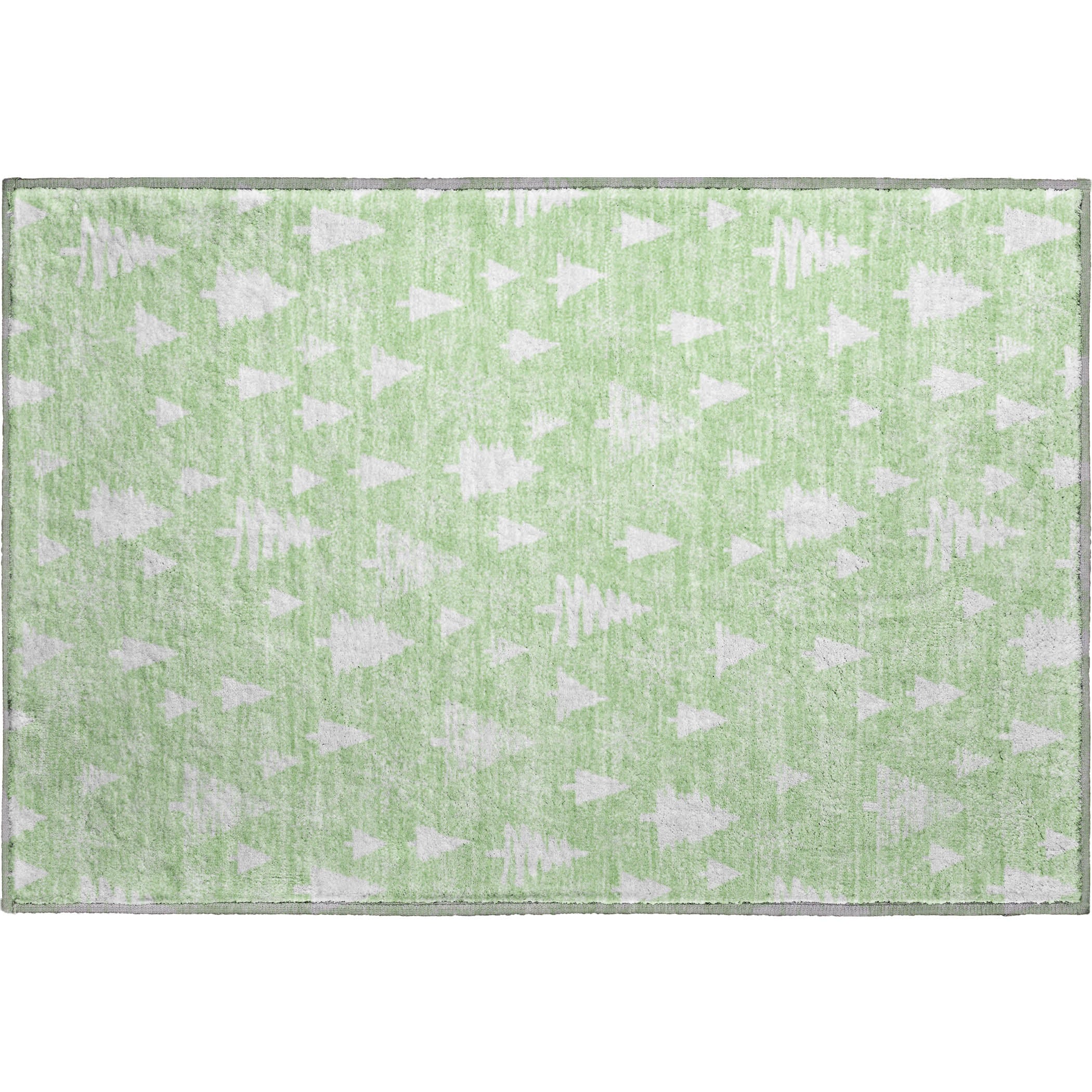 Baku Machine Washable Transitional Mint Green Rug 1'8" x 2'6" #shape_Rectangle