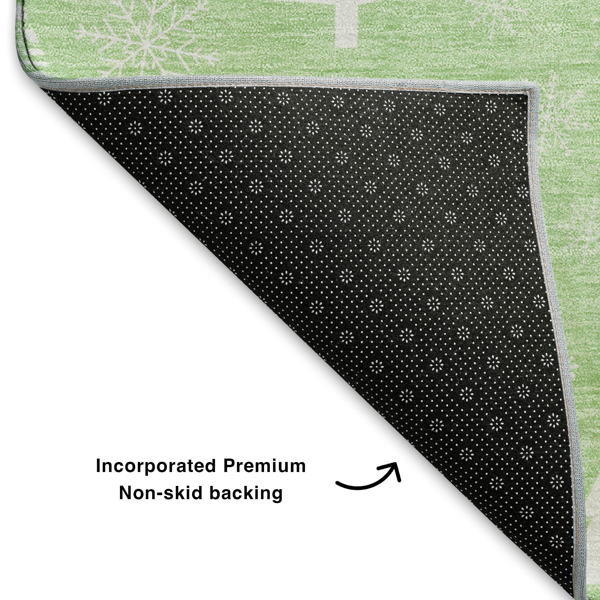 Baku Machine Washable Transitional Mint Green Rug 1'8" x 2'6" #shape_Rectangle