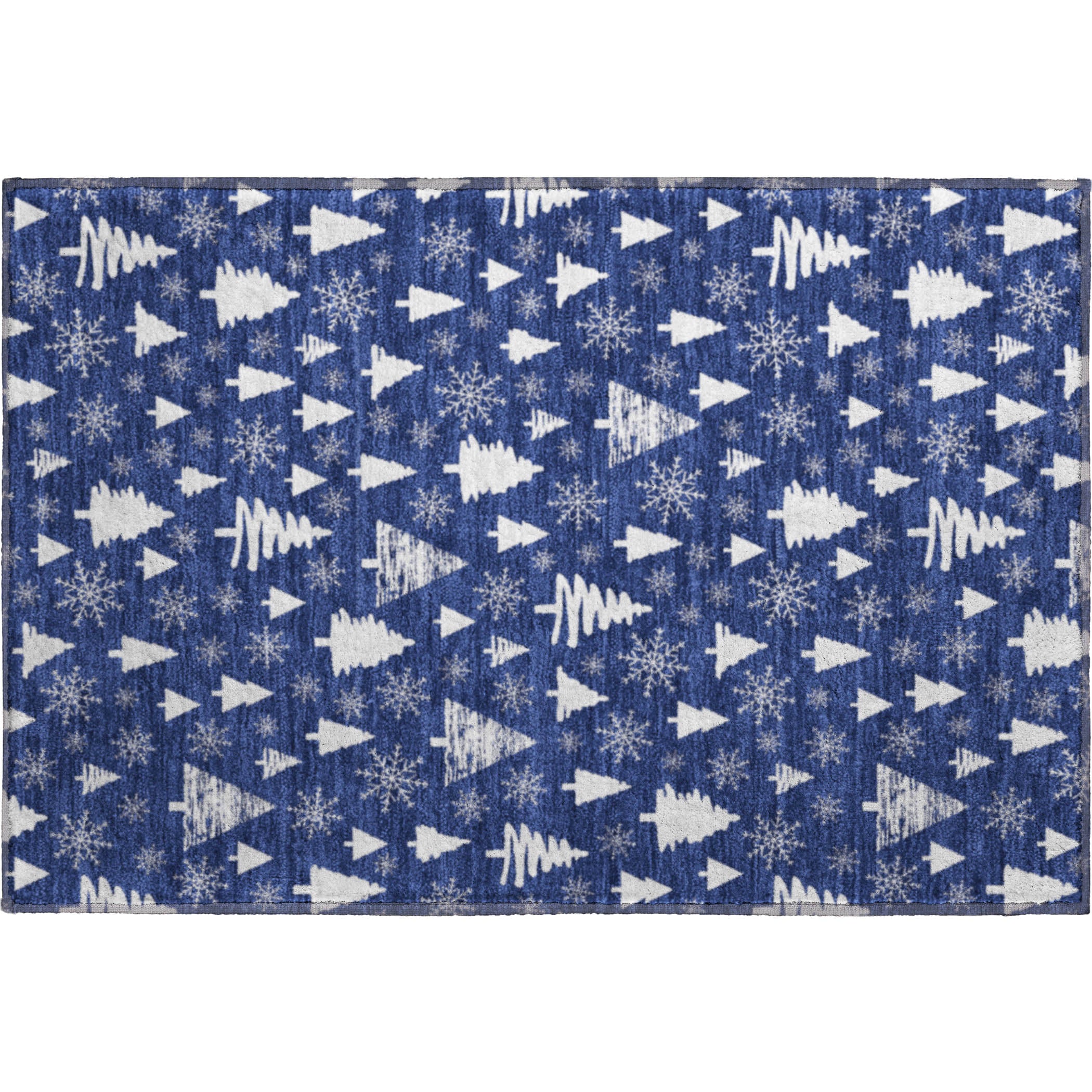 Baku Machine Washable Transitional Navy Blue Rug 1'8" x 2'6" #shape_Rectangle