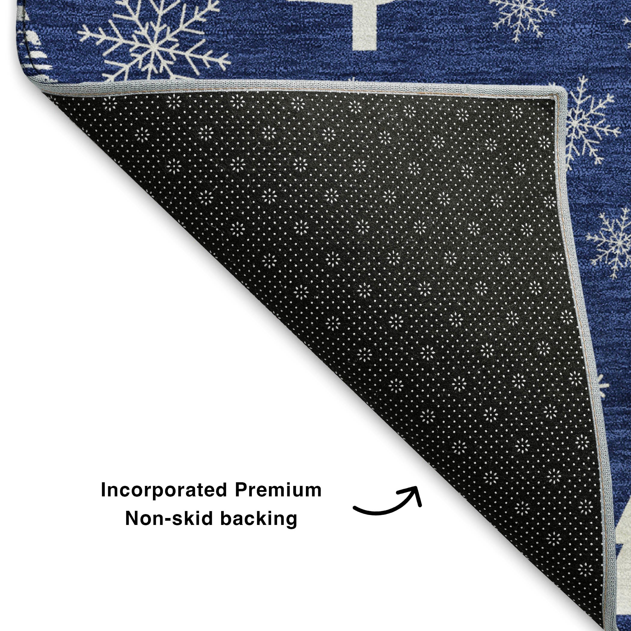 Baku Machine Washable Transitional Navy Blue Rug 1'8" x 2'6" #shape_Rectangle