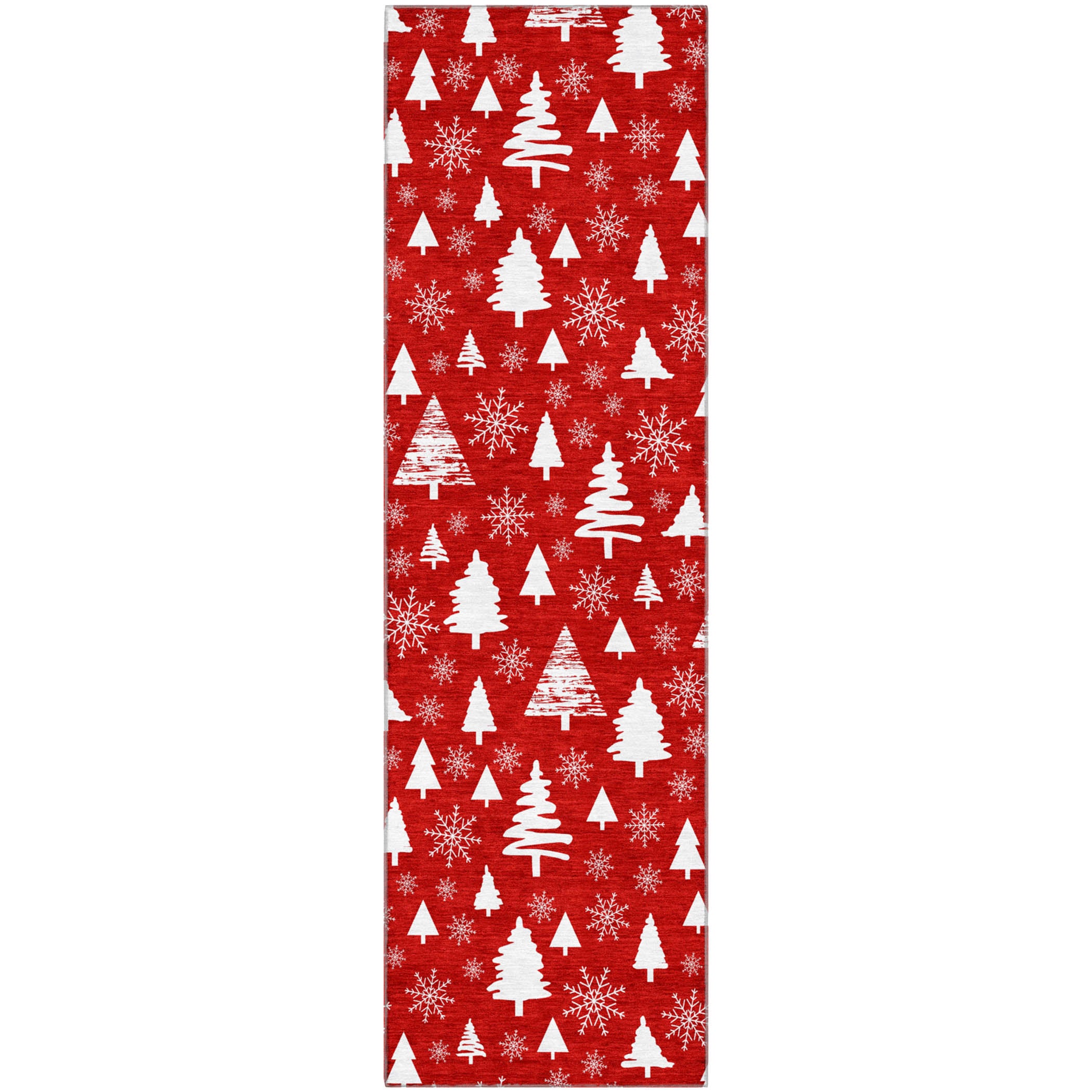 Baku Machine Washable Transitional Red Rug 2'3" x 7'6" #shape_Runner