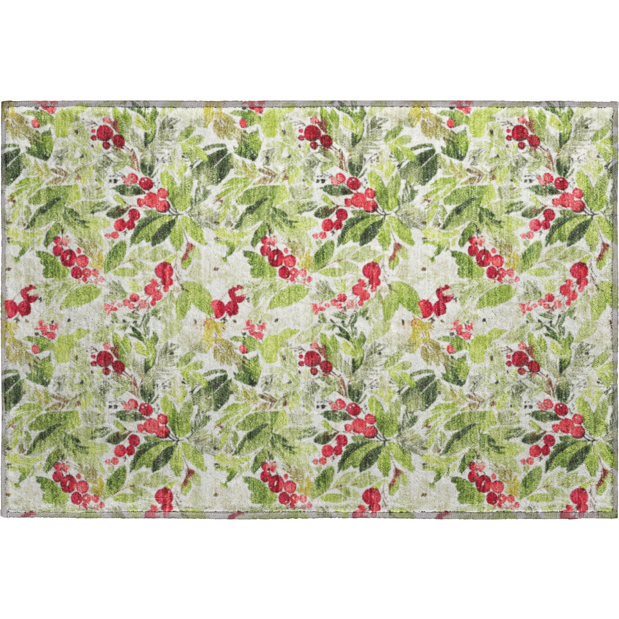 Florence Machine Washable Transitional Aloe Green Rug 1'8" x 2'6" #shape_Rectangle