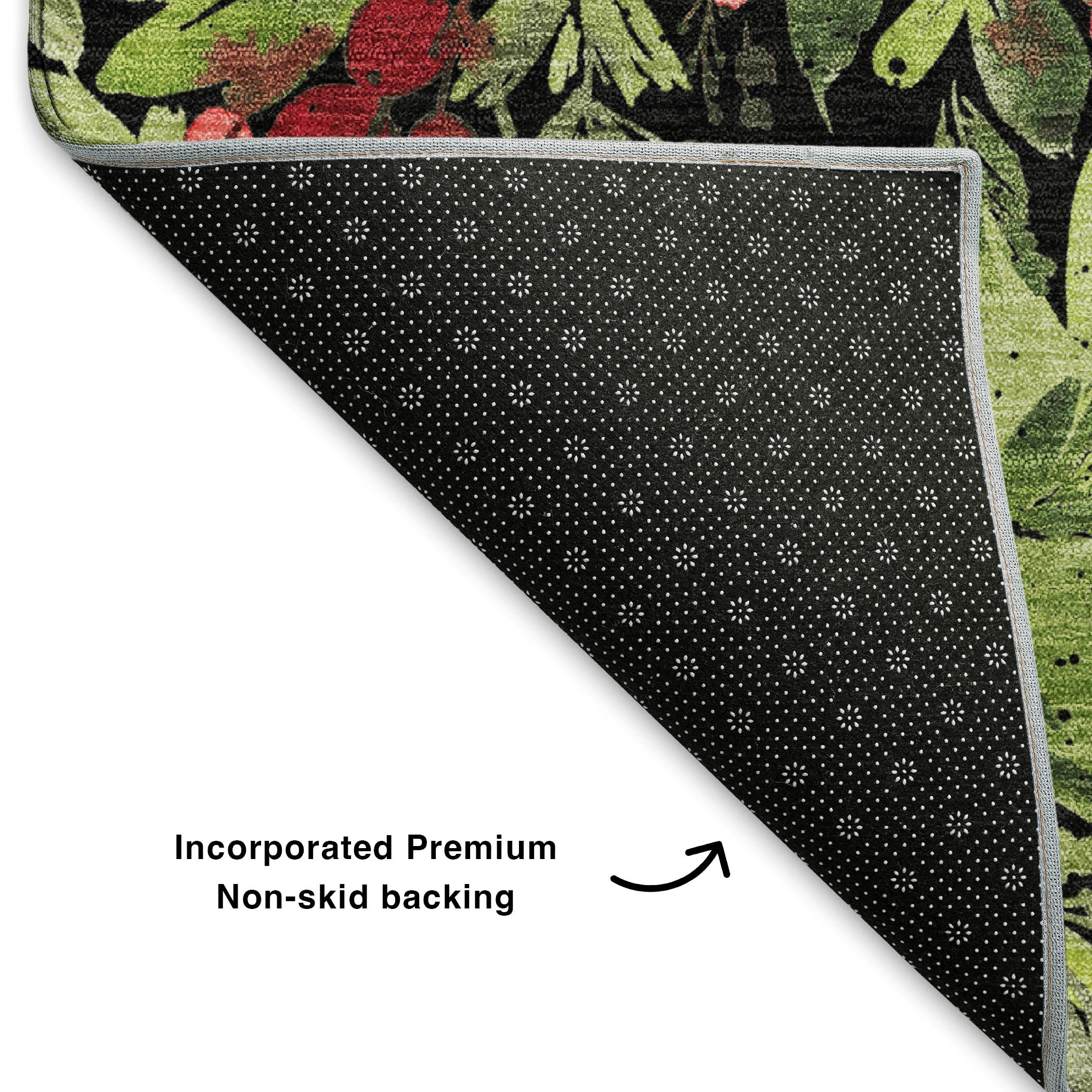 Florence Machine Washable Transitional Black Rug 1'8" x 2'6" #shape_Rectangle