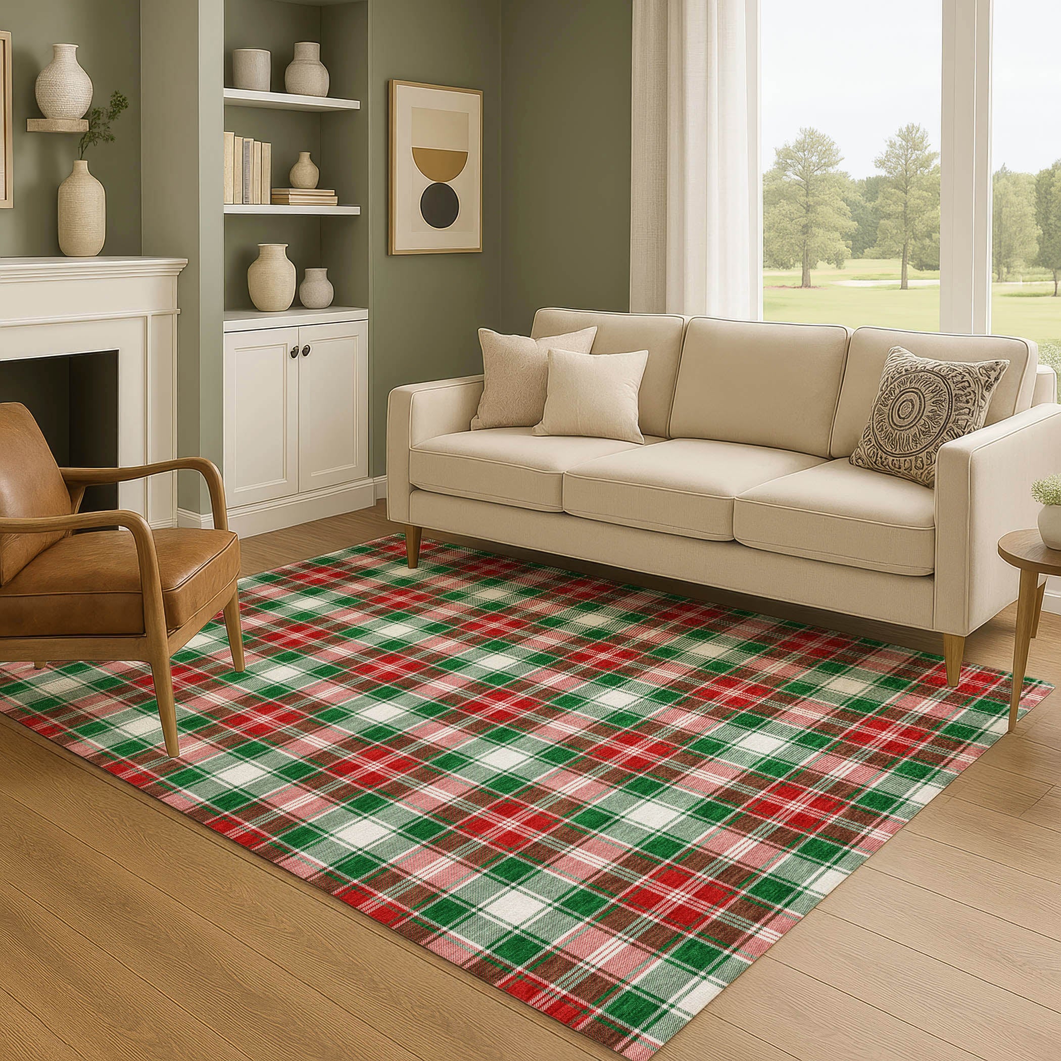 Bogota Machine Washable Transitional Emerald Green Rug 2'6" x 3'10" #shape_Rectangle