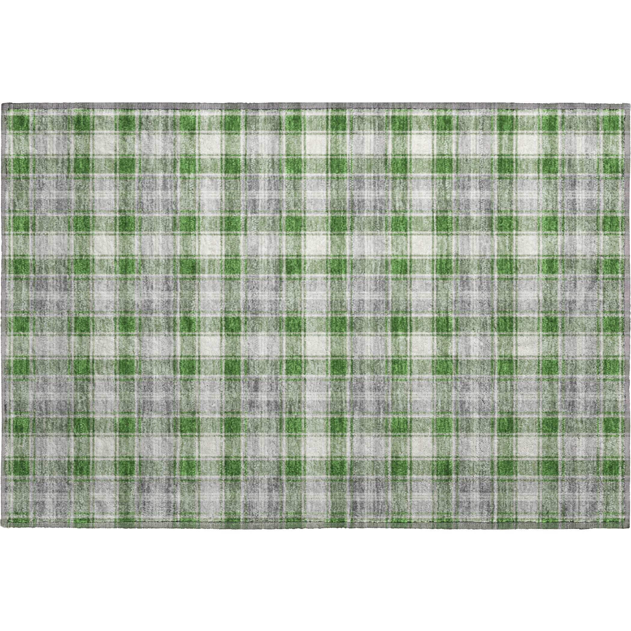 Bogota Machine Washable Transitional Green Rug 1'8" x 2'6" #shape_Rectangle