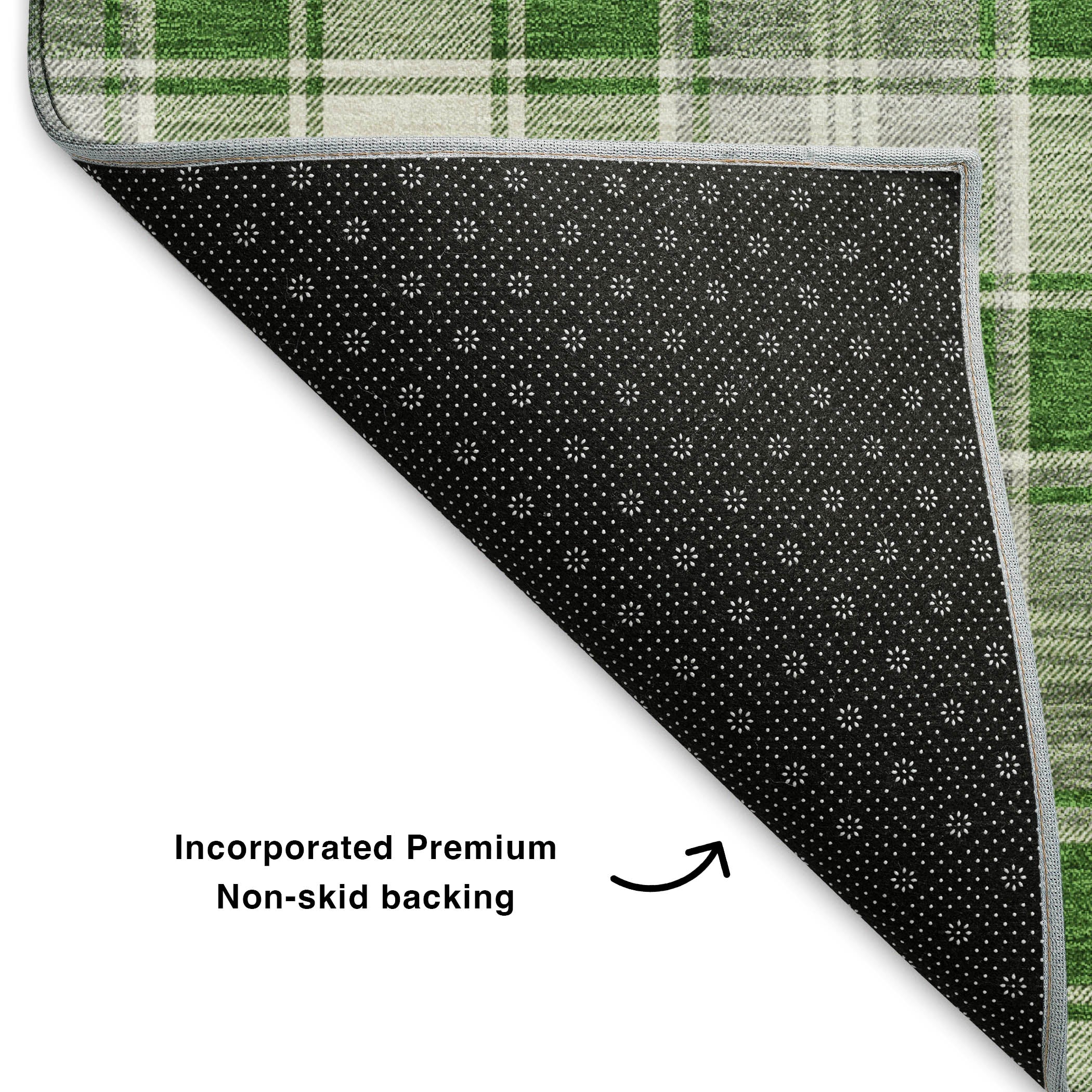 Bogota Machine Washable Transitional Green Rug 1'8" x 2'6" #shape_Rectangle