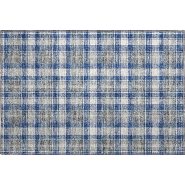 Bogota Machine Washable Transitional Navy Blue Rug 1'8" x 2'6"