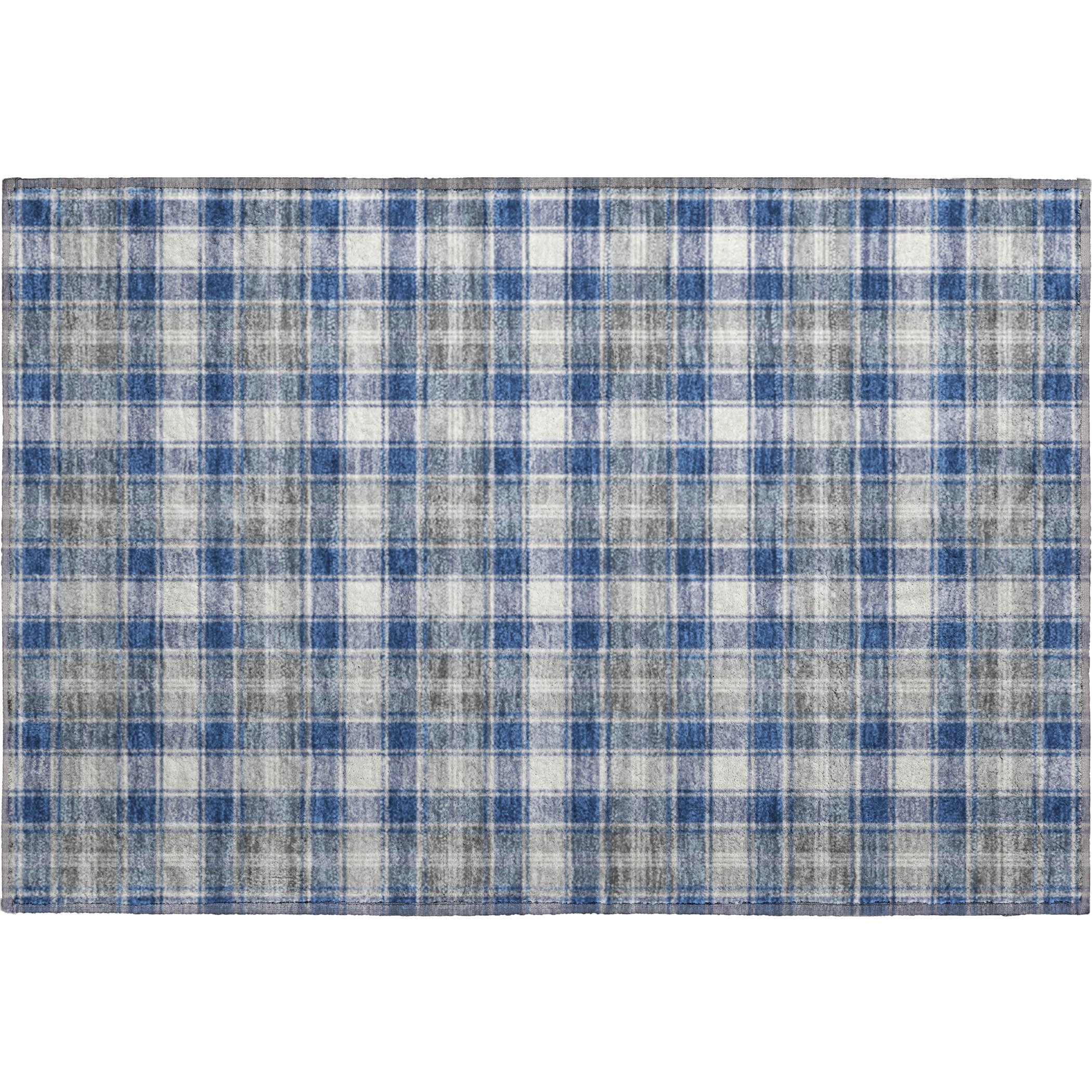 Bogota Machine Washable Transitional Navy Blue Rug 1'8" x 2'6" #shape_Rectangle