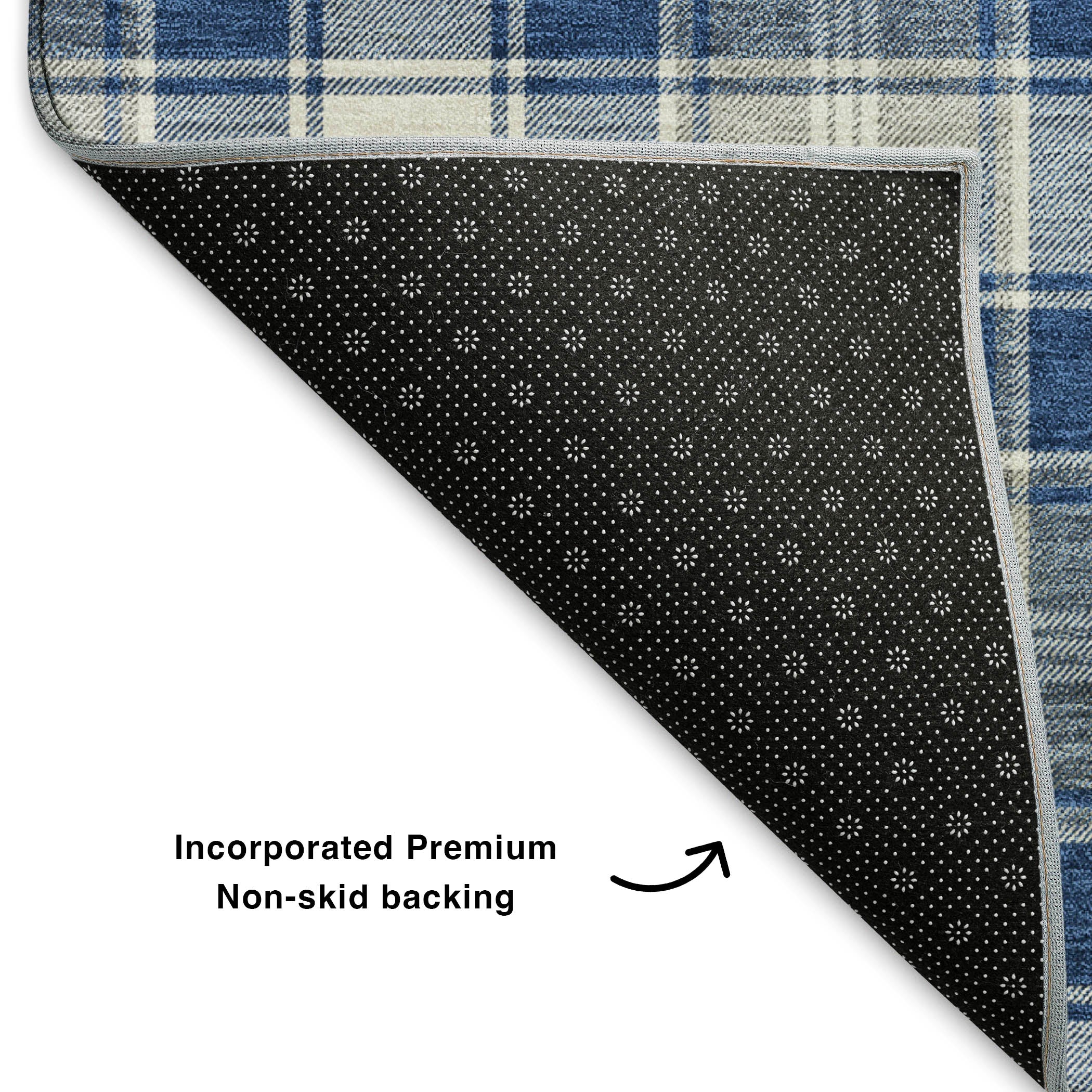 Bogota Machine Washable Transitional Navy Blue Rug 1'8" x 2'6" #shape_Rectangle