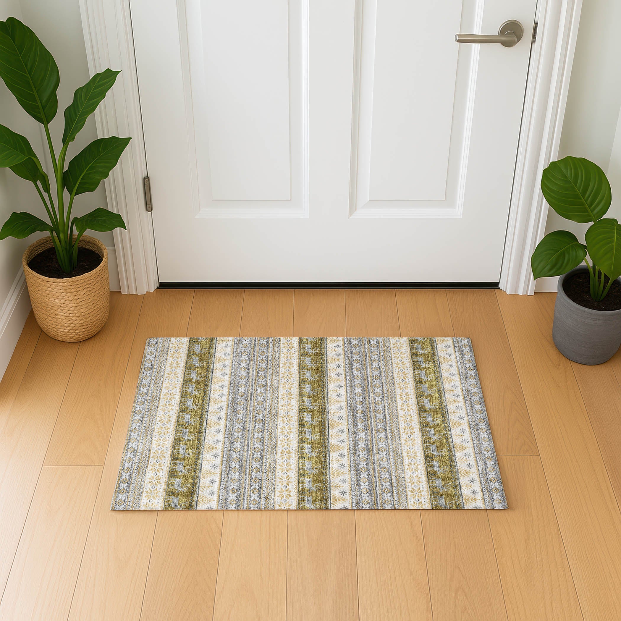 Budapest Machine Washable Transitional Gray Rug 1'8" x 2'6" #shape_Rectangle