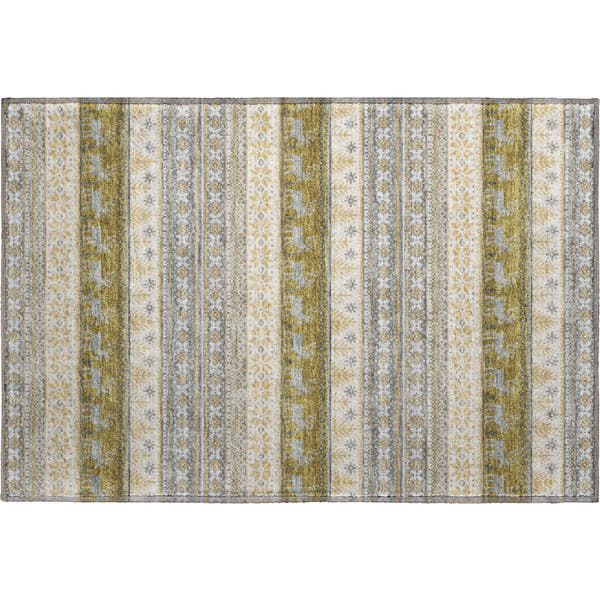 Budapest Machine Washable Transitional Gray Rug 1'8" x 2'6"