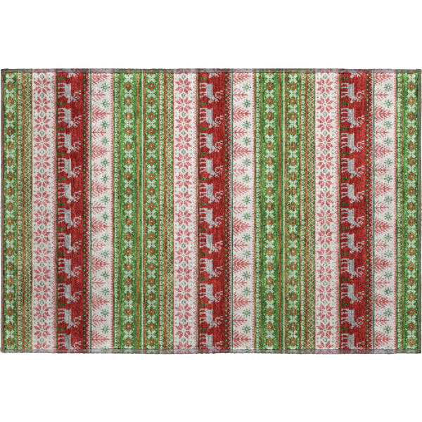 Budapest Machine Washable Transitional Green Rug 1'8" x 2'6"