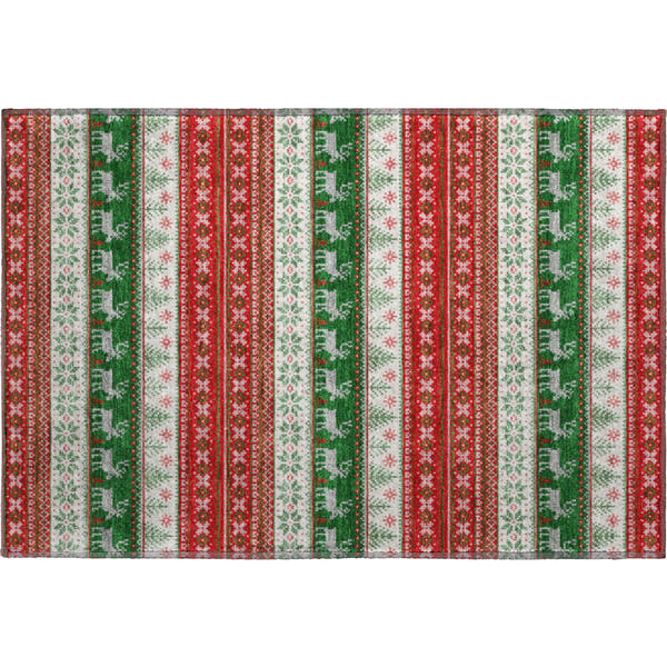 Budapest Machine Washable Transitional Red Rug 1'8" x 2'6"