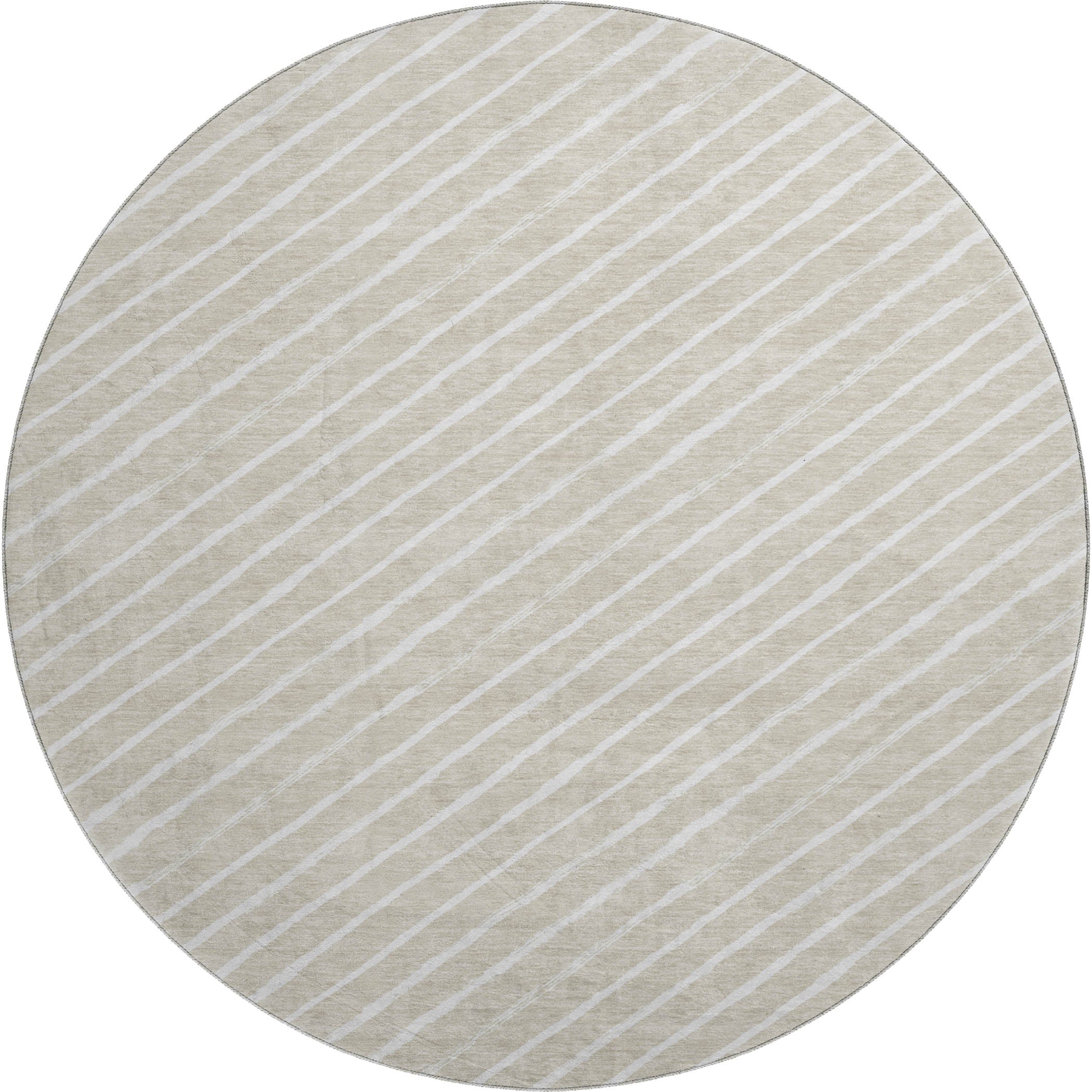 Reykjavik Machine Washable Transitional Beige Brown Rug 8' x 8' #shape_Round