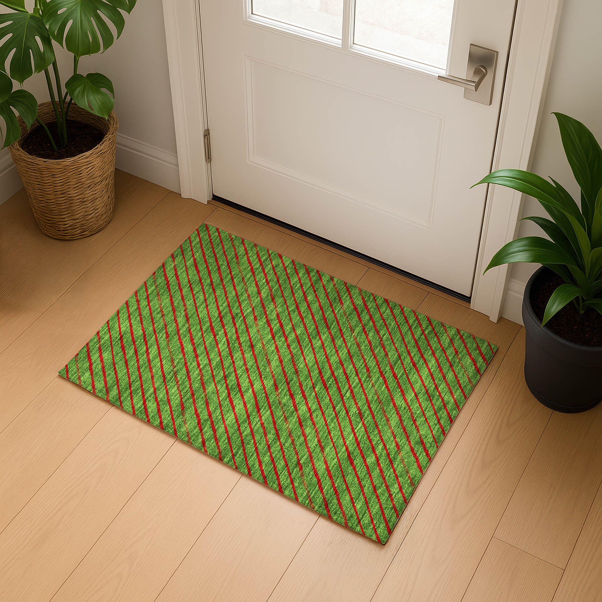 Reykjavik Machine Washable Transitional Fern Green Rug 1'8" x 2'6" #shape_Rectangle