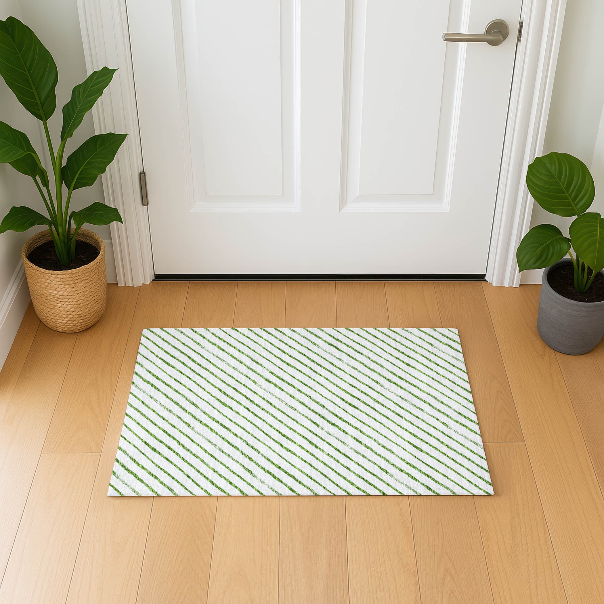 Reykjavik Machine Washable Transitional Green Rug 1'8" x 2'6" #shape_Rectangle