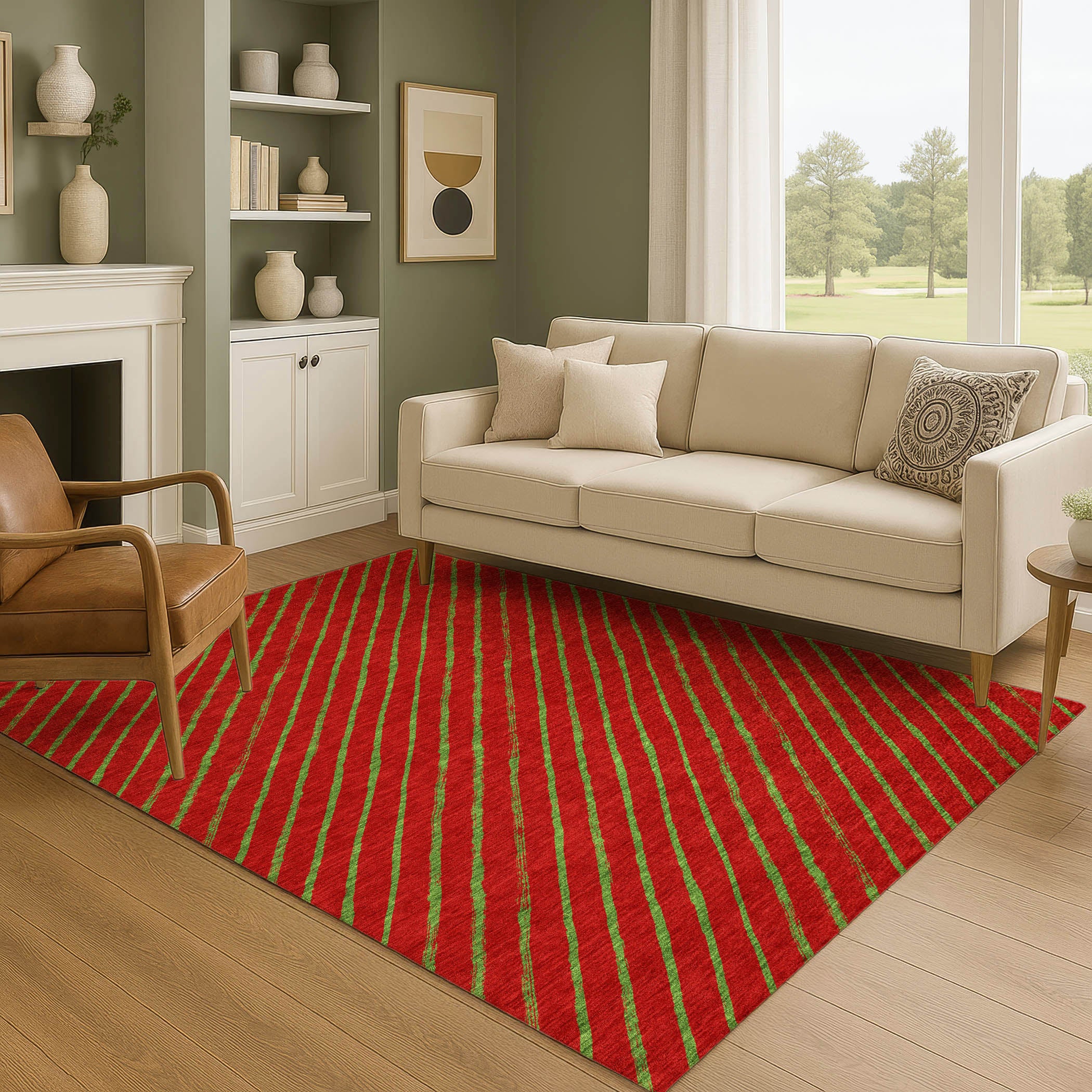 Reykjavik Machine Washable Transitional Merlot Red Rug 2'6" x 3'10" #shape_Rectangle