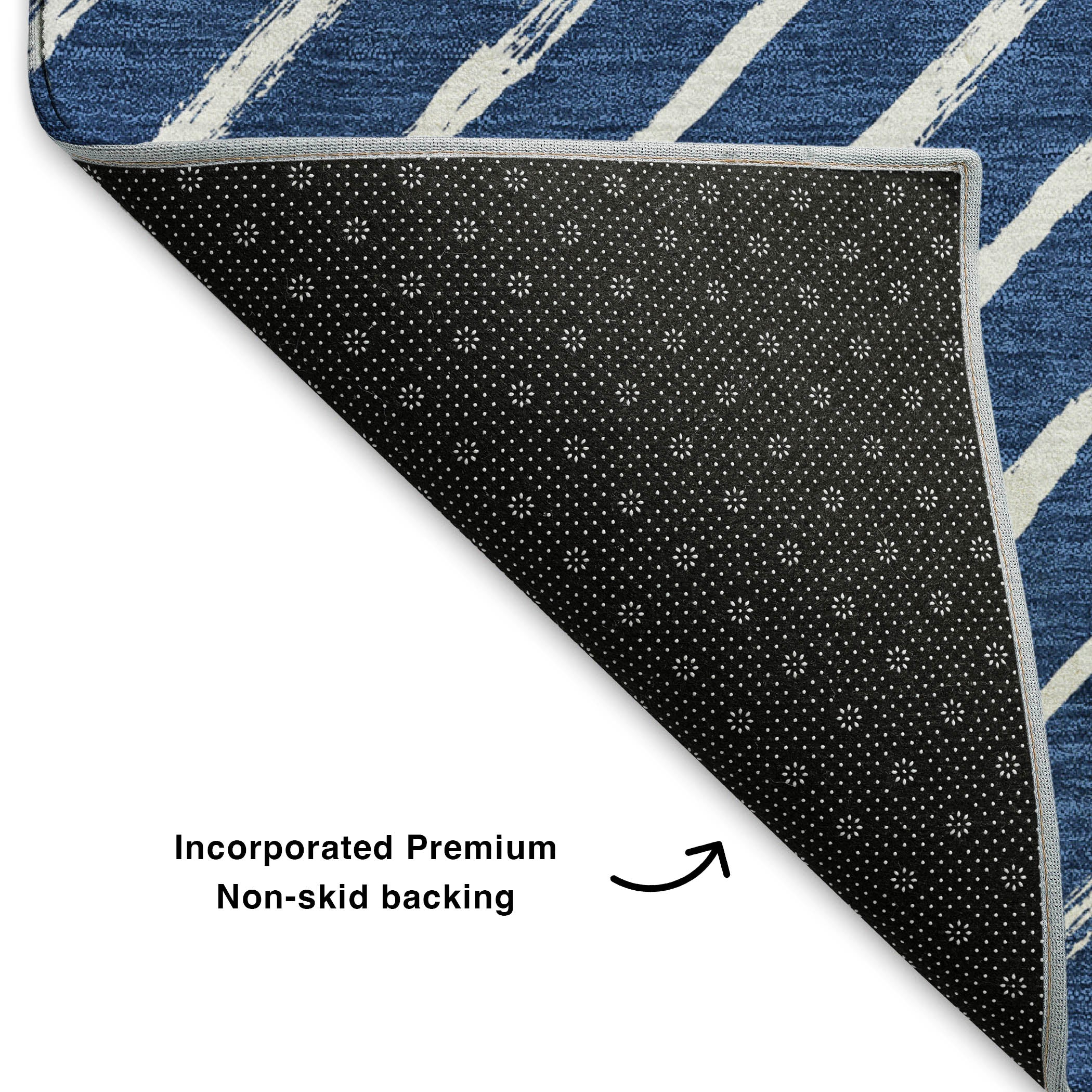 Reykjavik Machine Washable Transitional Navy Blue Rug 1'8" x 2'6" #shape_Rectangle