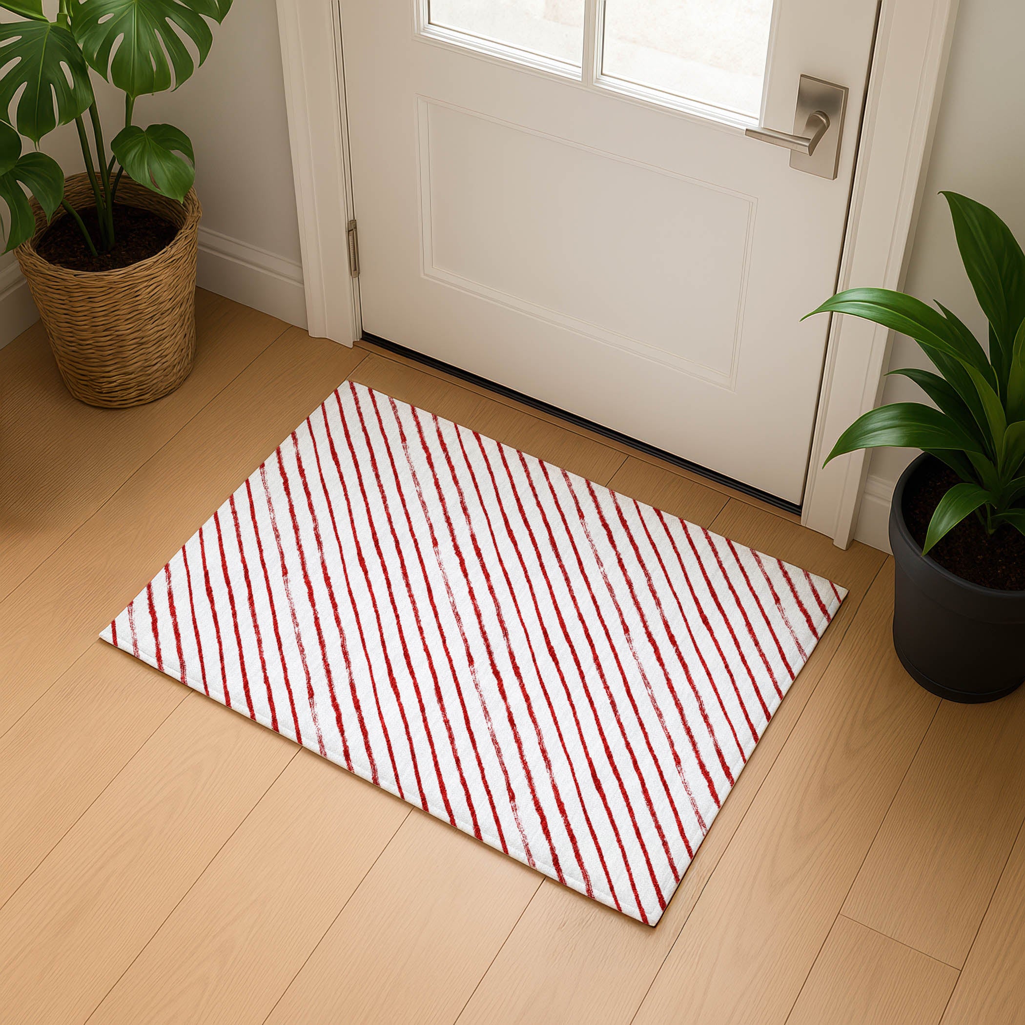 Reykjavik Machine Washable Transitional Red Rug 1'8" x 2'6" #shape_Rectangle