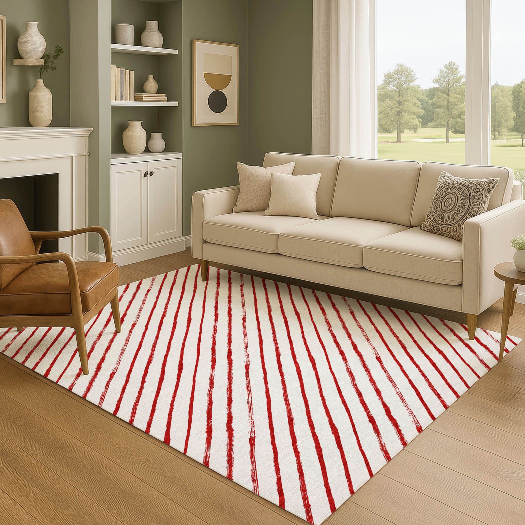 Reykjavik Machine Washable Transitional Red Rug 2'6" x 3'10" #shape_Rectangle