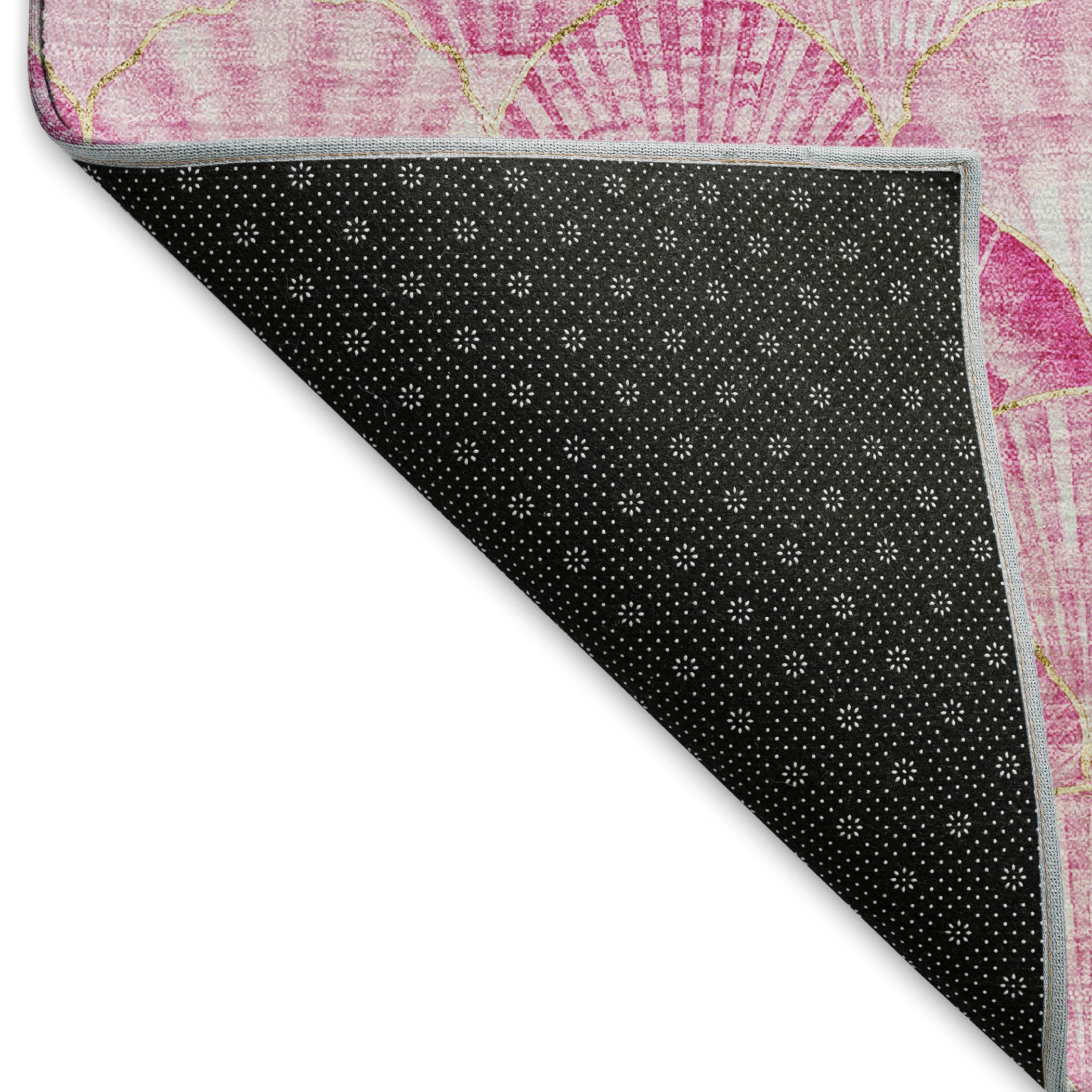 Bruges Machine Washable Coastal Pink Rug 1'8" x 2'6" #shape_Rectangle