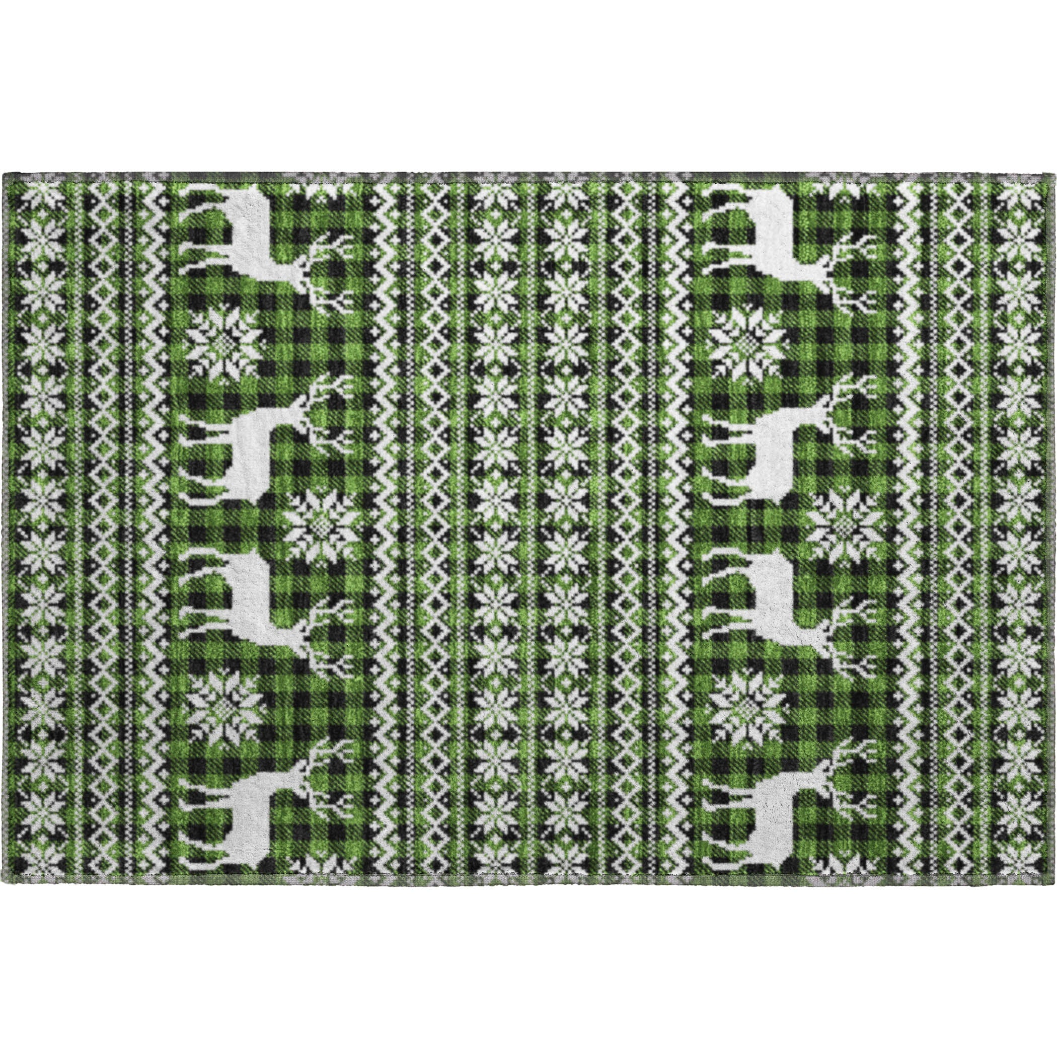 Baku Machine Washable Transitional Cactus Green Rug 1'8" x 2'6" #shape_Rectangle