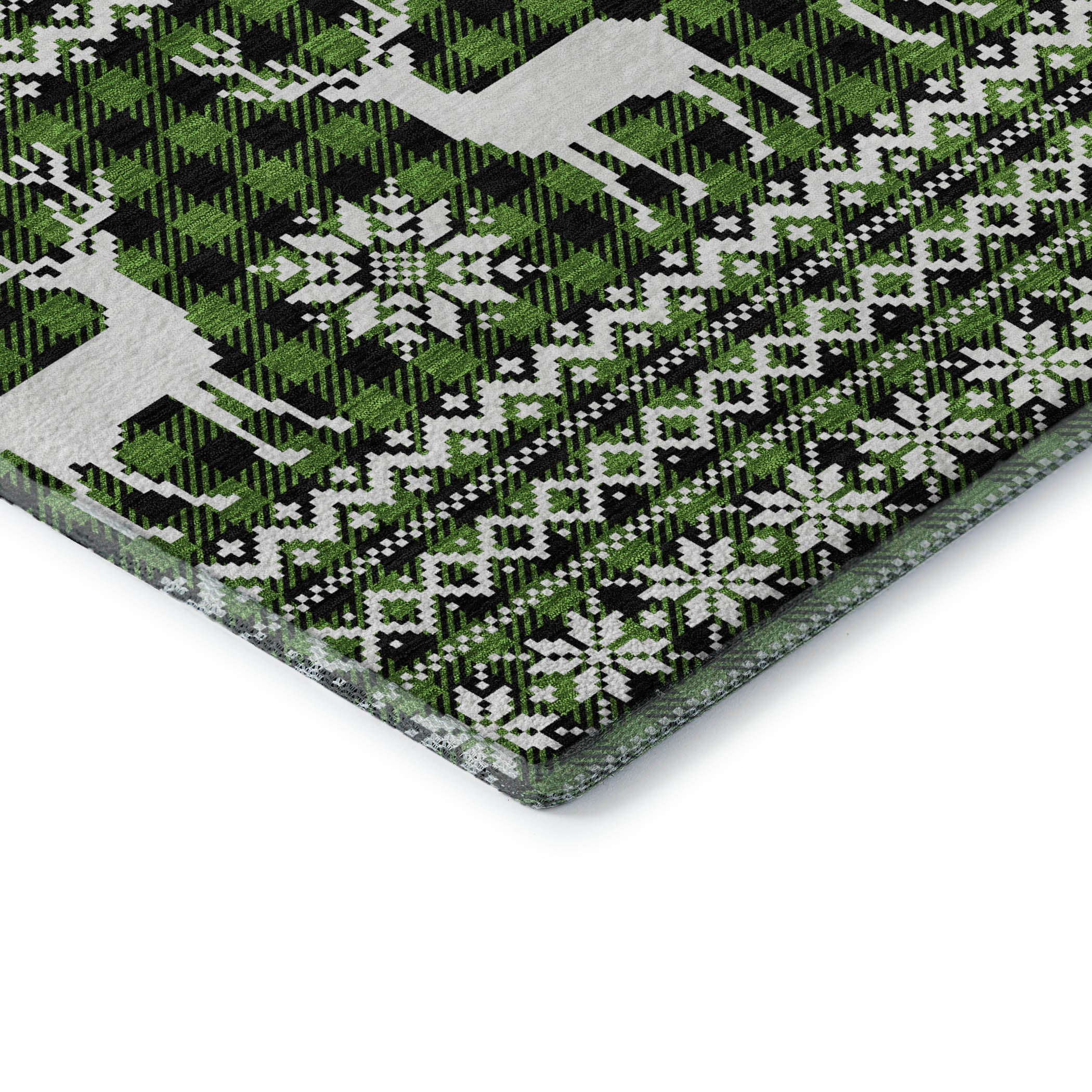 Baku Machine Washable Transitional Cactus Green Rug 1'8" x 2'6" #shape_Rectangle