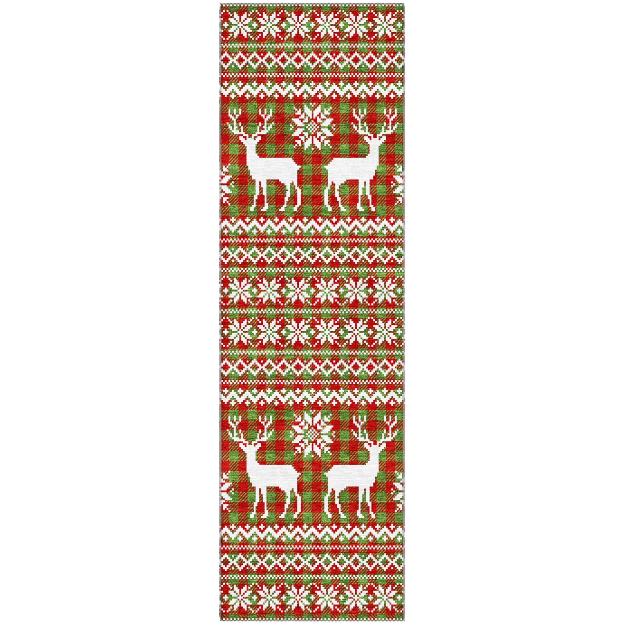 Baku Machine Washable Transitional Fern Green Rug 2'3" x 7'6" #shape_Runner