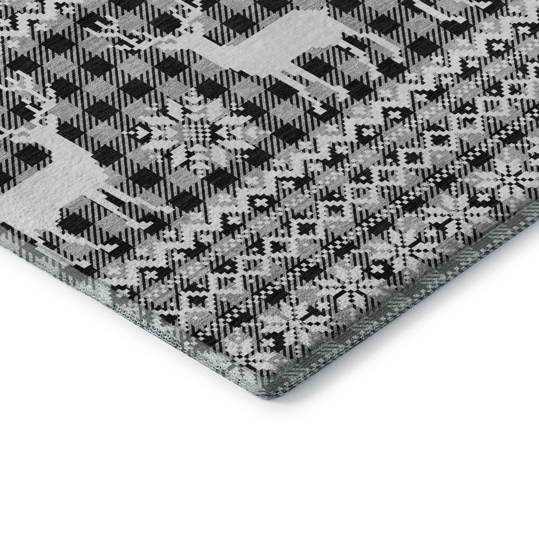 Baku Machine Washable Transitional Gray Rug 1'8" x 2'6" #shape_Rectangle