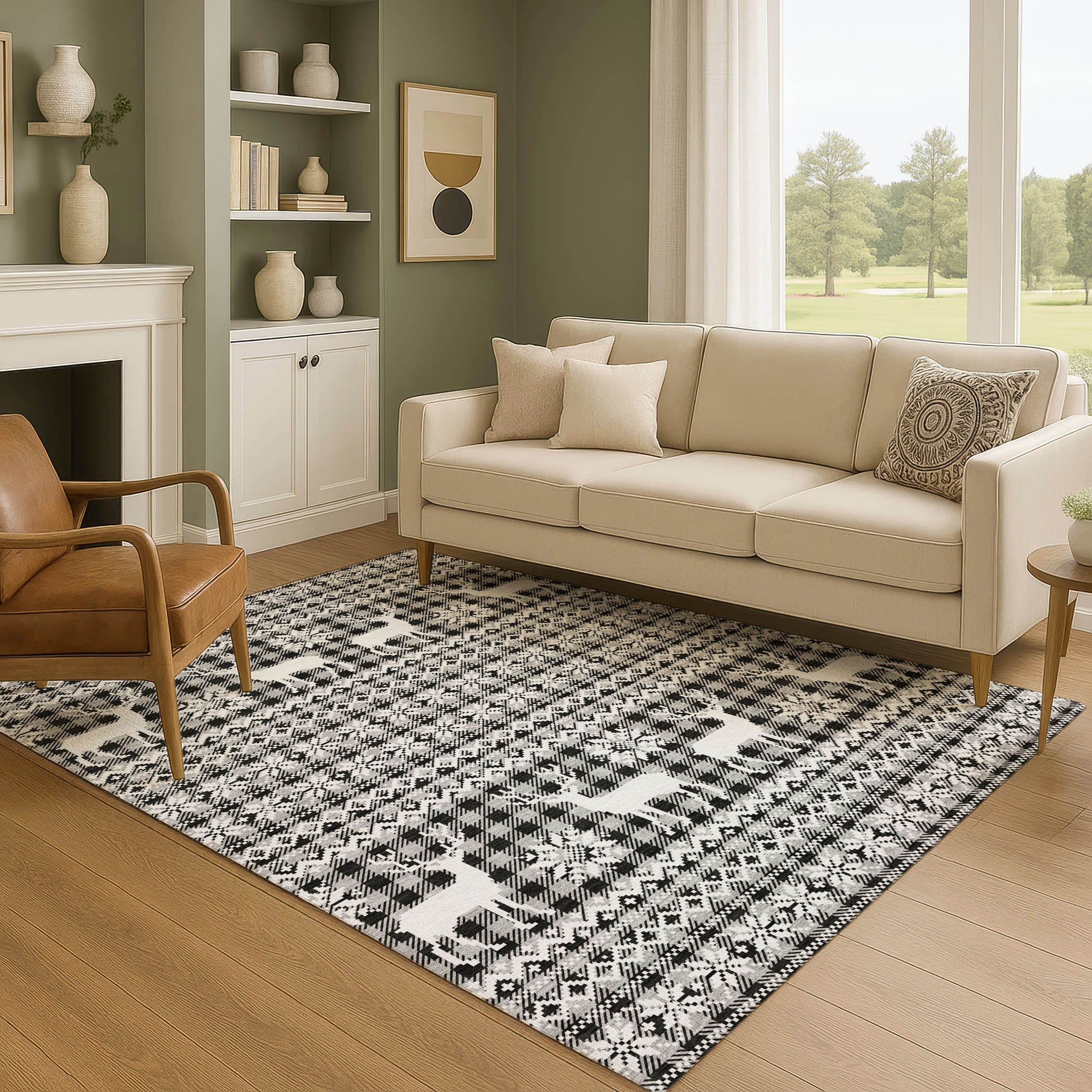 Baku Machine Washable Transitional Gray Rug 2'6" x 3'10" #shape_Rectangle