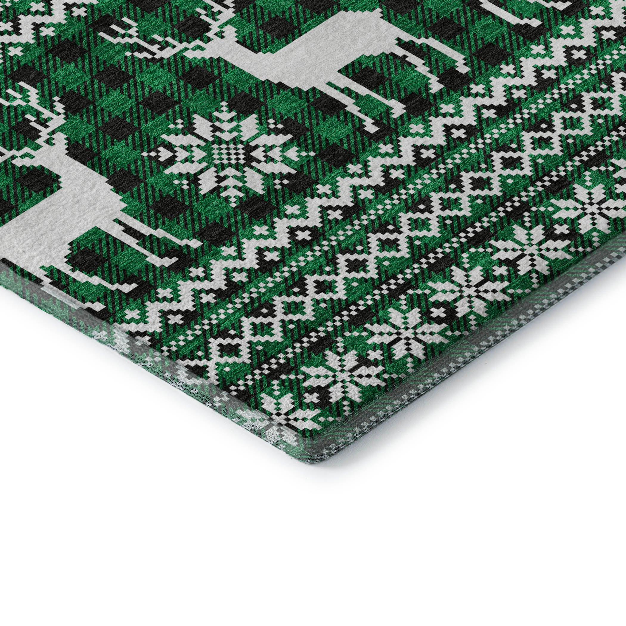 Baku Machine Washable Transitional Green Rug 1'8" x 2'6" #shape_Rectangle