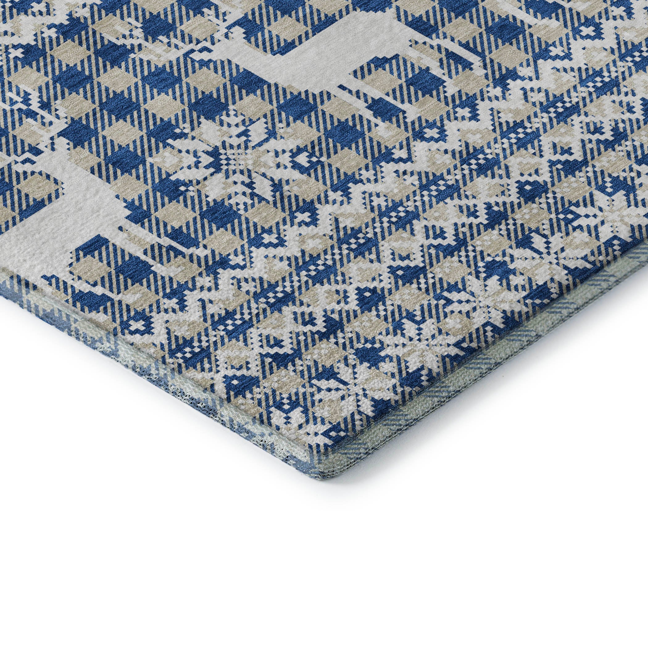 Baku Machine Washable Transitional Navy Blue Rug 1'8" x 2'6" #shape_Rectangle